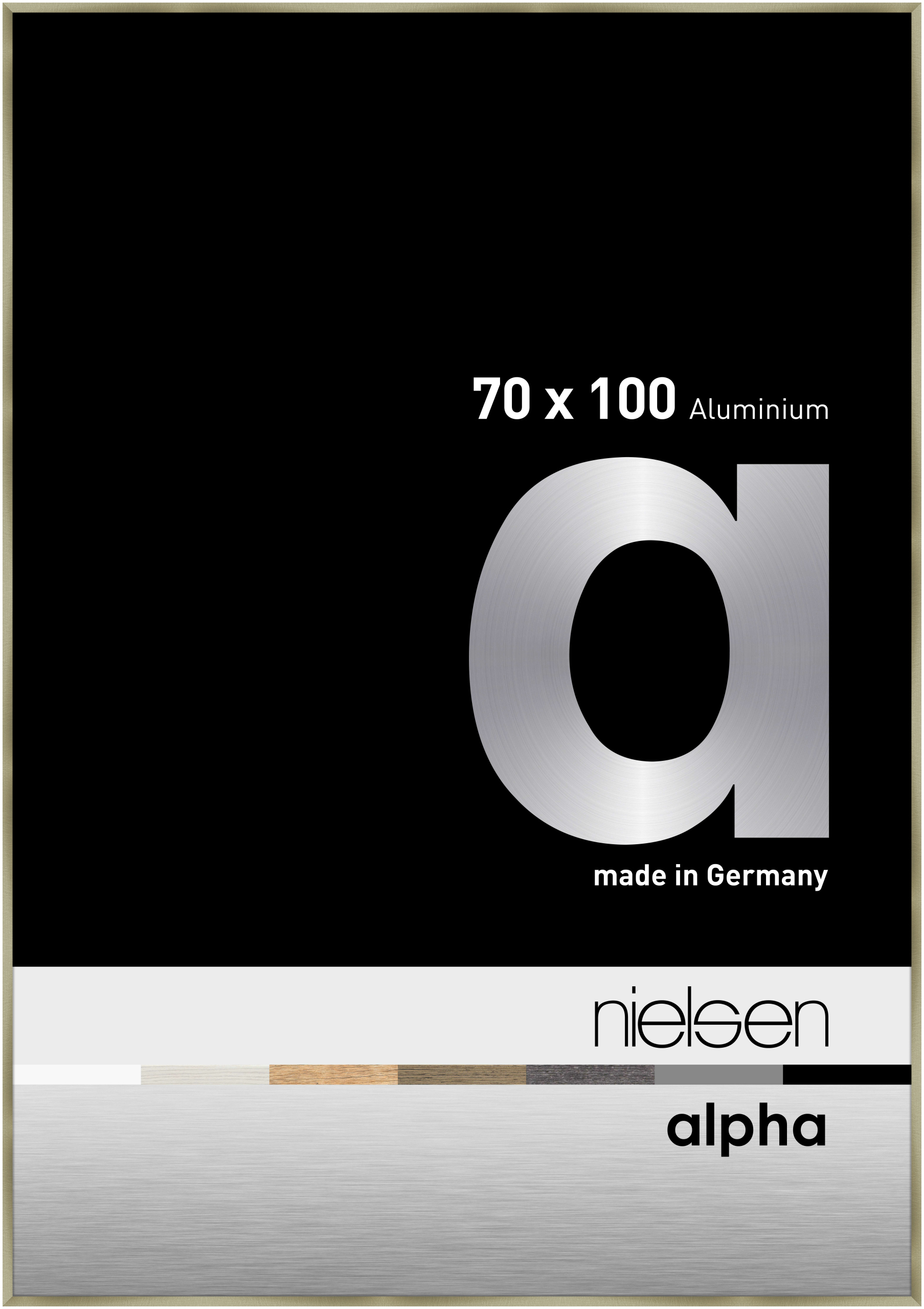 nielsen Aluminium Bilderrahmen Alpha, 70x100 cm, Brushed Edelstahl