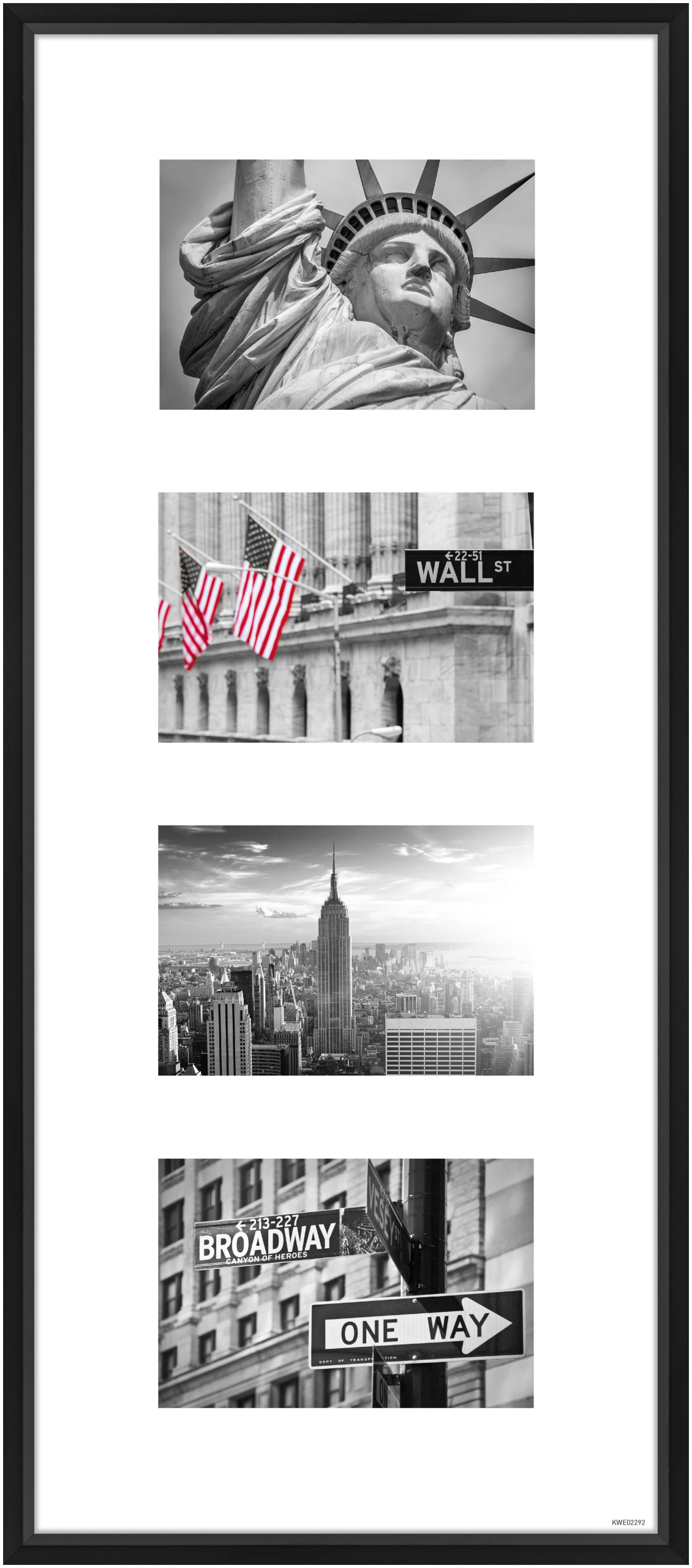 nielsen Aluminium Bilderrahmen Gallery Junior, 25x60 cm - 4x 10x15 cm, Schwarz Matt