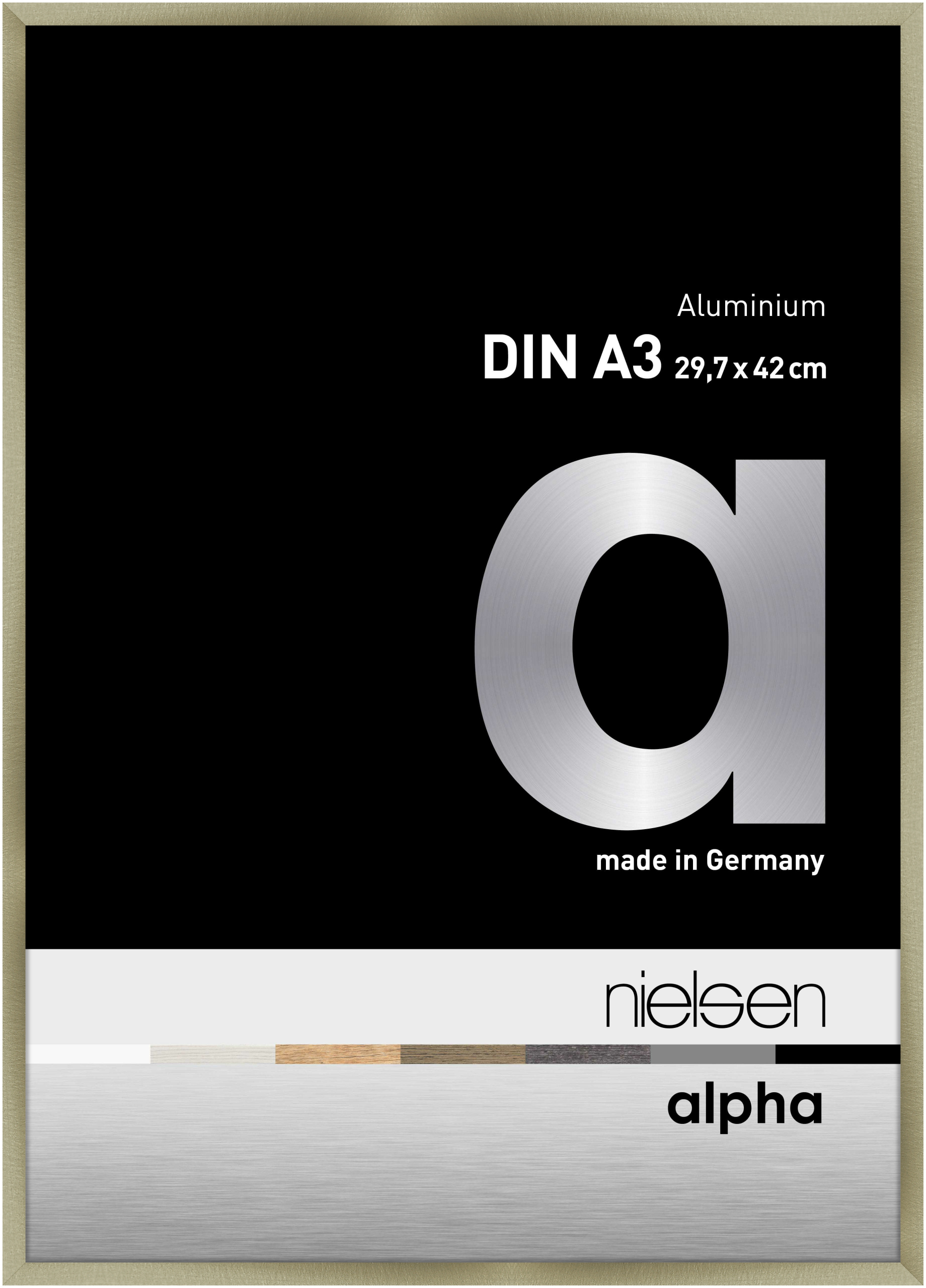 nielsen Aluminium Bilderrahmen Alpha, 29,7x42 cm (A3), Brushed Edelstahl