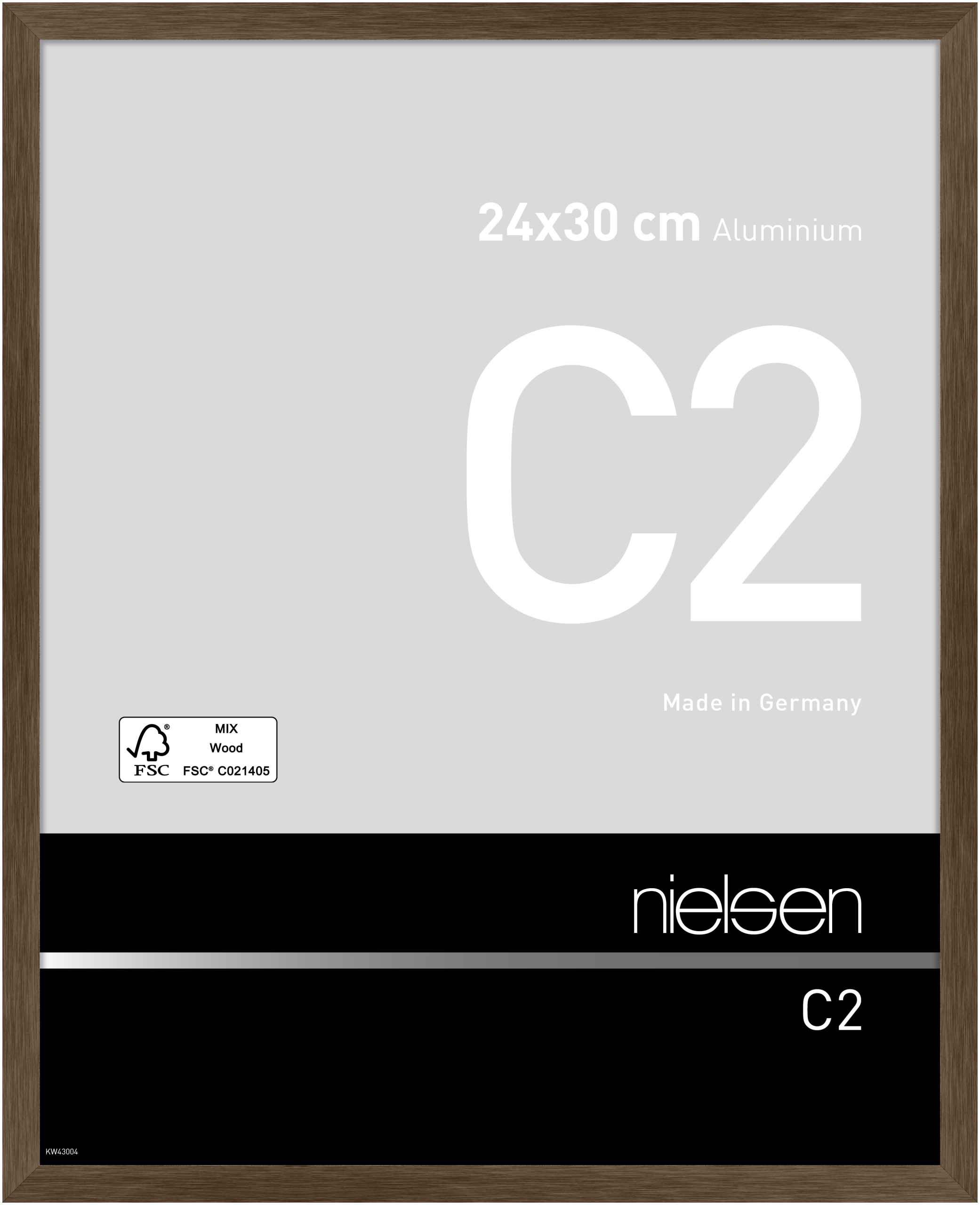 nielsen Aluminium Bilderrahmen C2, 24x30 cm, Struktur Walnuss Matt