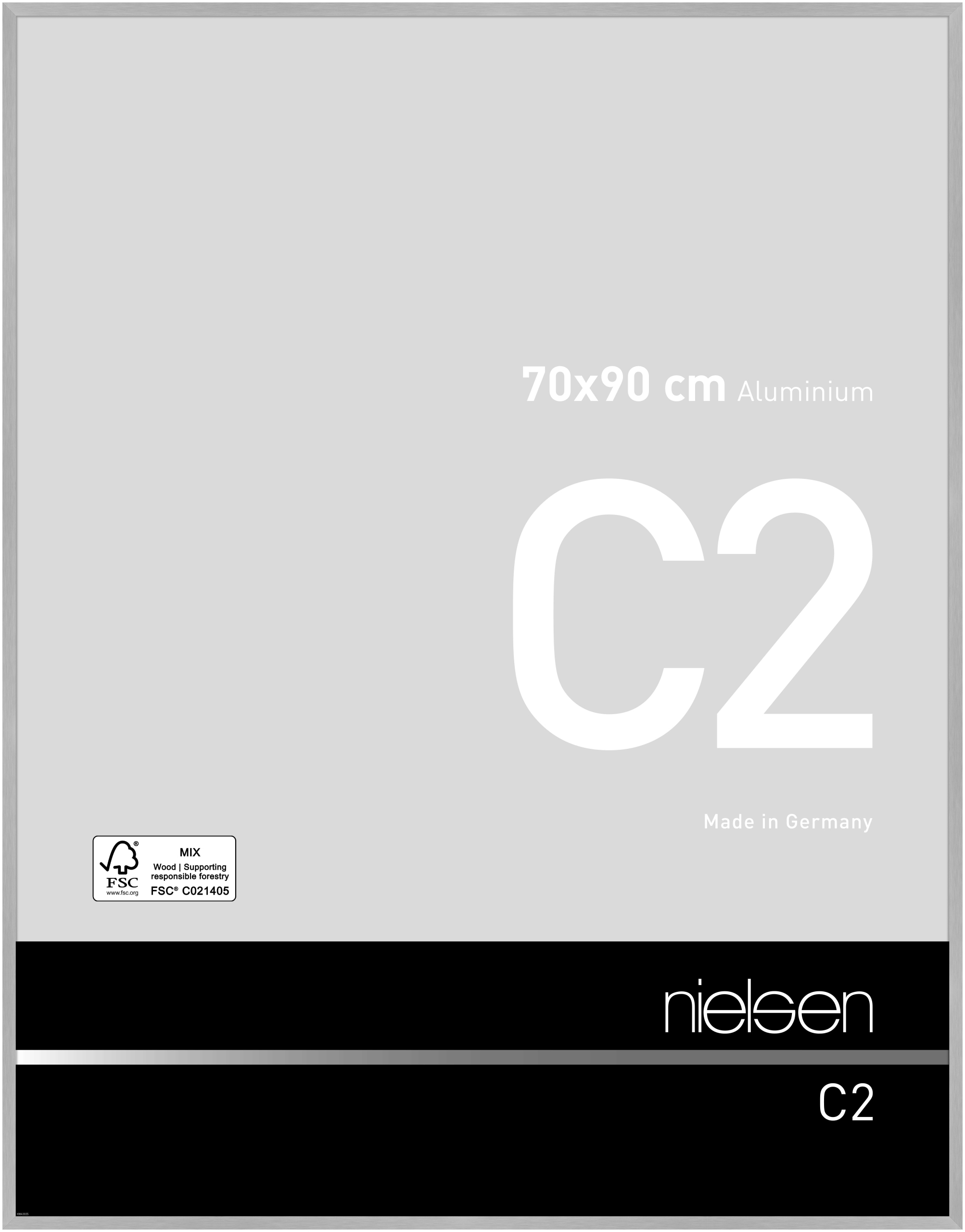 nielsen Aluminium Bilderrahmen C2, 70x90 cm, Struktur Silber Matt