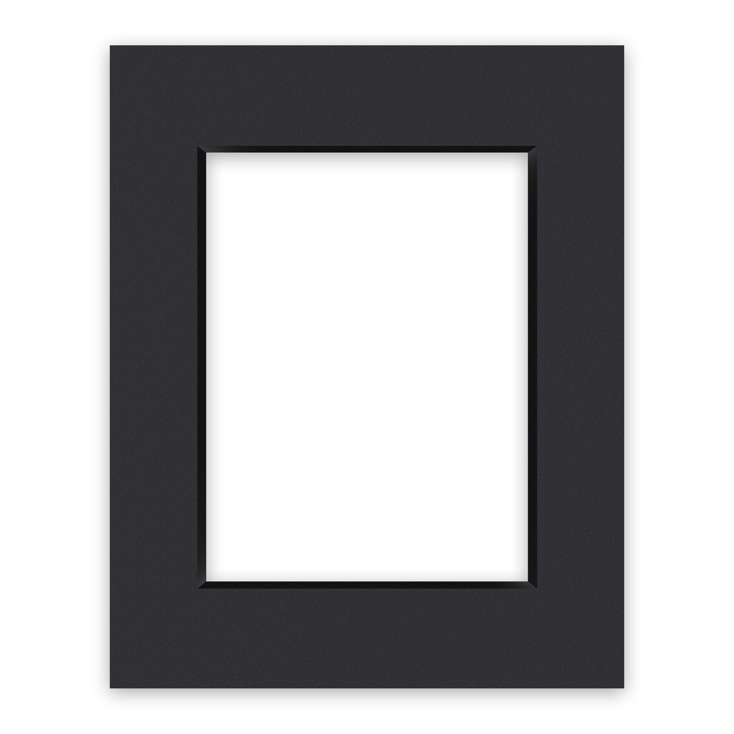 nielsen Conservation Passepartout 2,2 mm, Außenformat 24x30 cm für Bilder 15x20 cm, Schwarz glatt