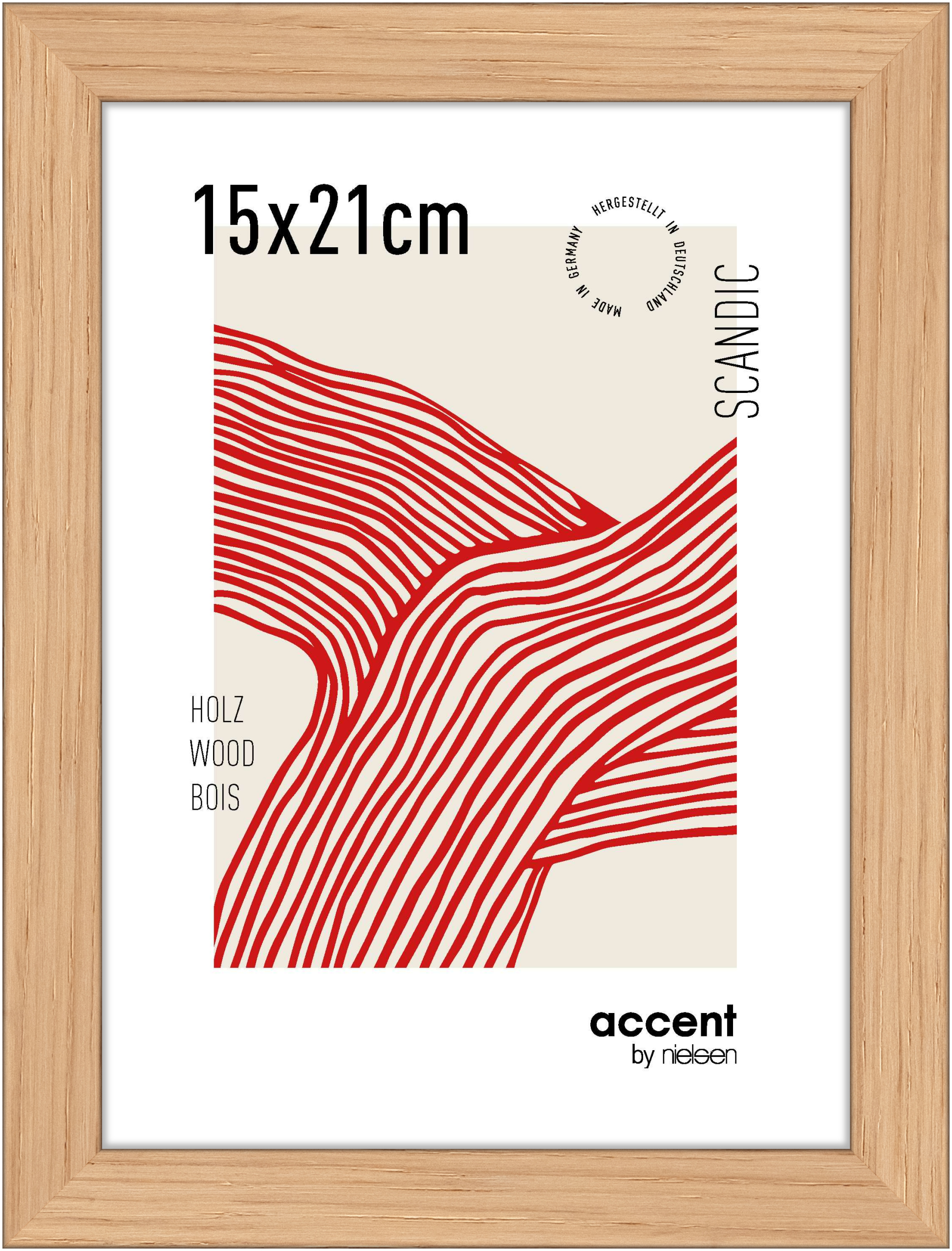 accent by nielsen Holz Bilderrahmen Scandic, 15x21 cm (A5), Eiche