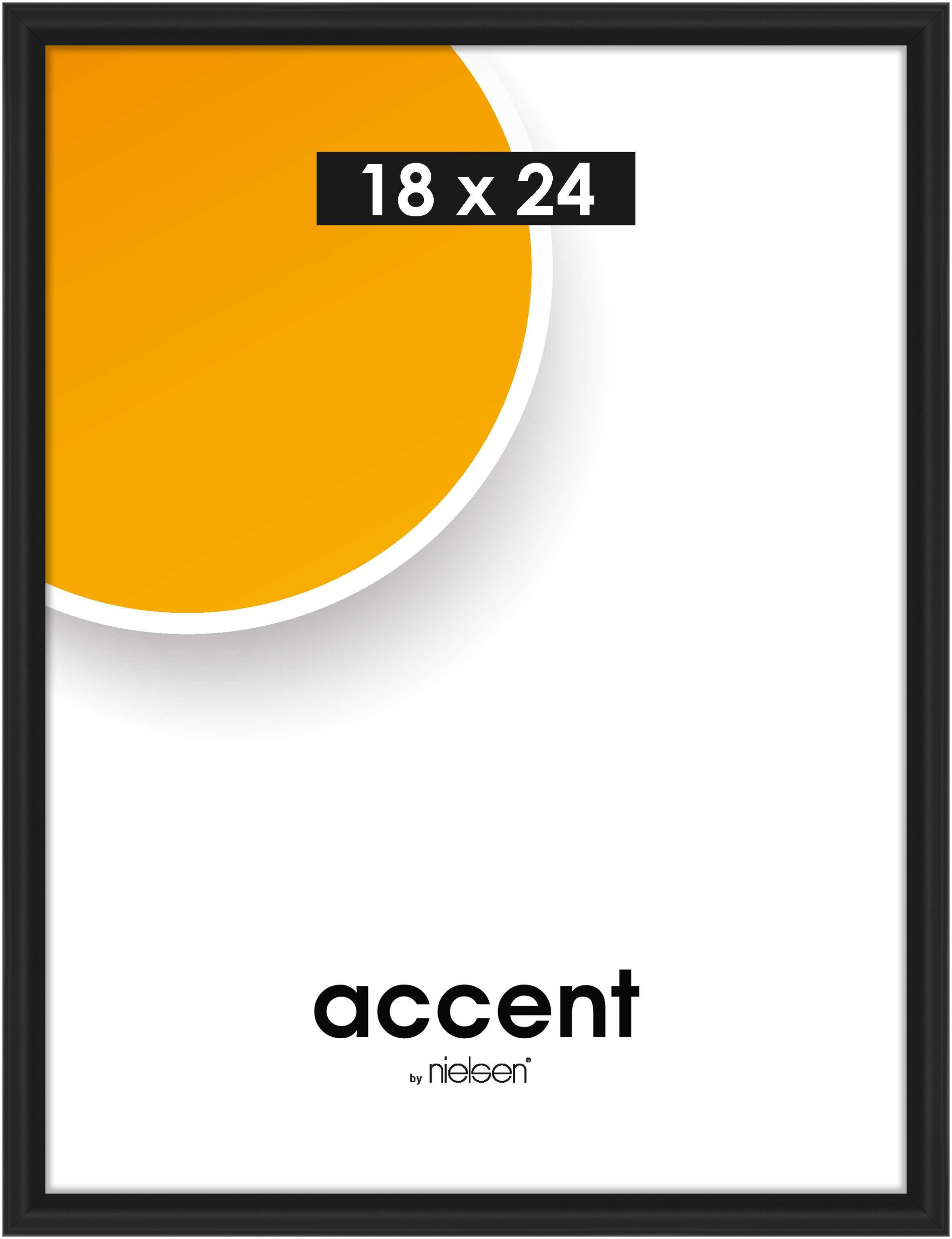 accent by nielsen Kunststoff Bilderrahmen Colorado Uni, 18x24 cm, Schwarz