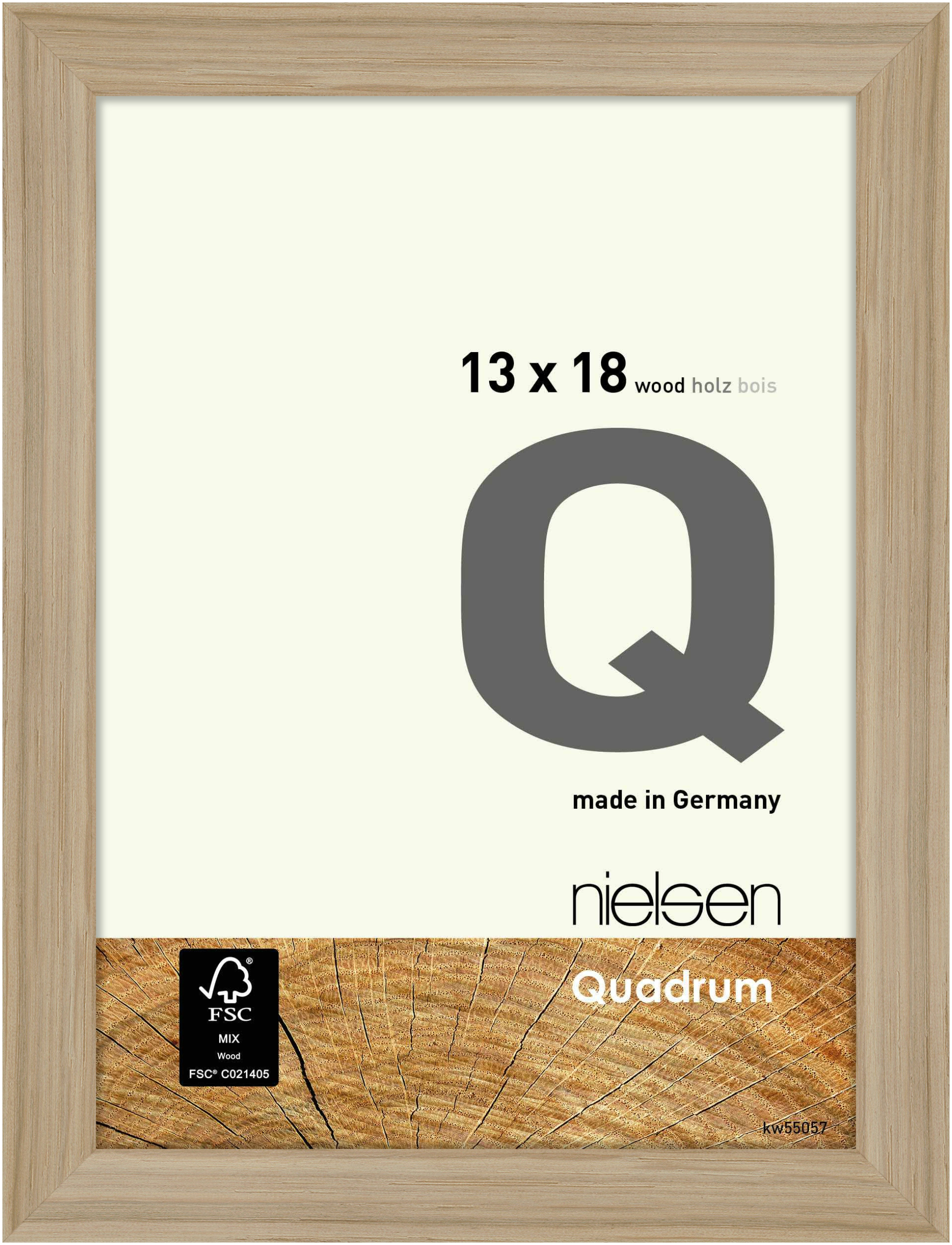 nielsen Holz Bilderrahmen Quadrum, 13x18 cm, Eiche Natur
