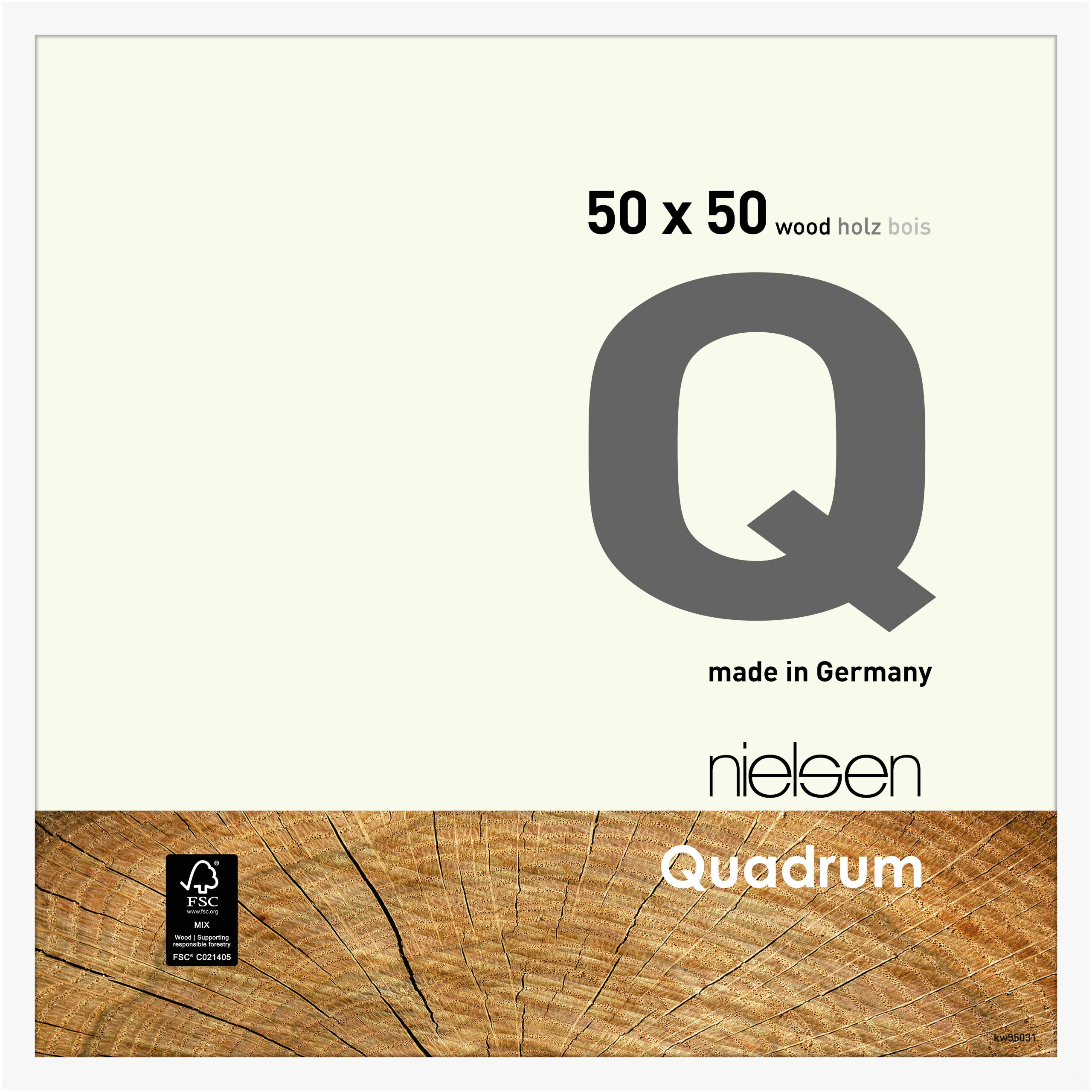 nielsen Holz Bilderrahmen Quadrum, 50x50 cm, Deckend Weiß