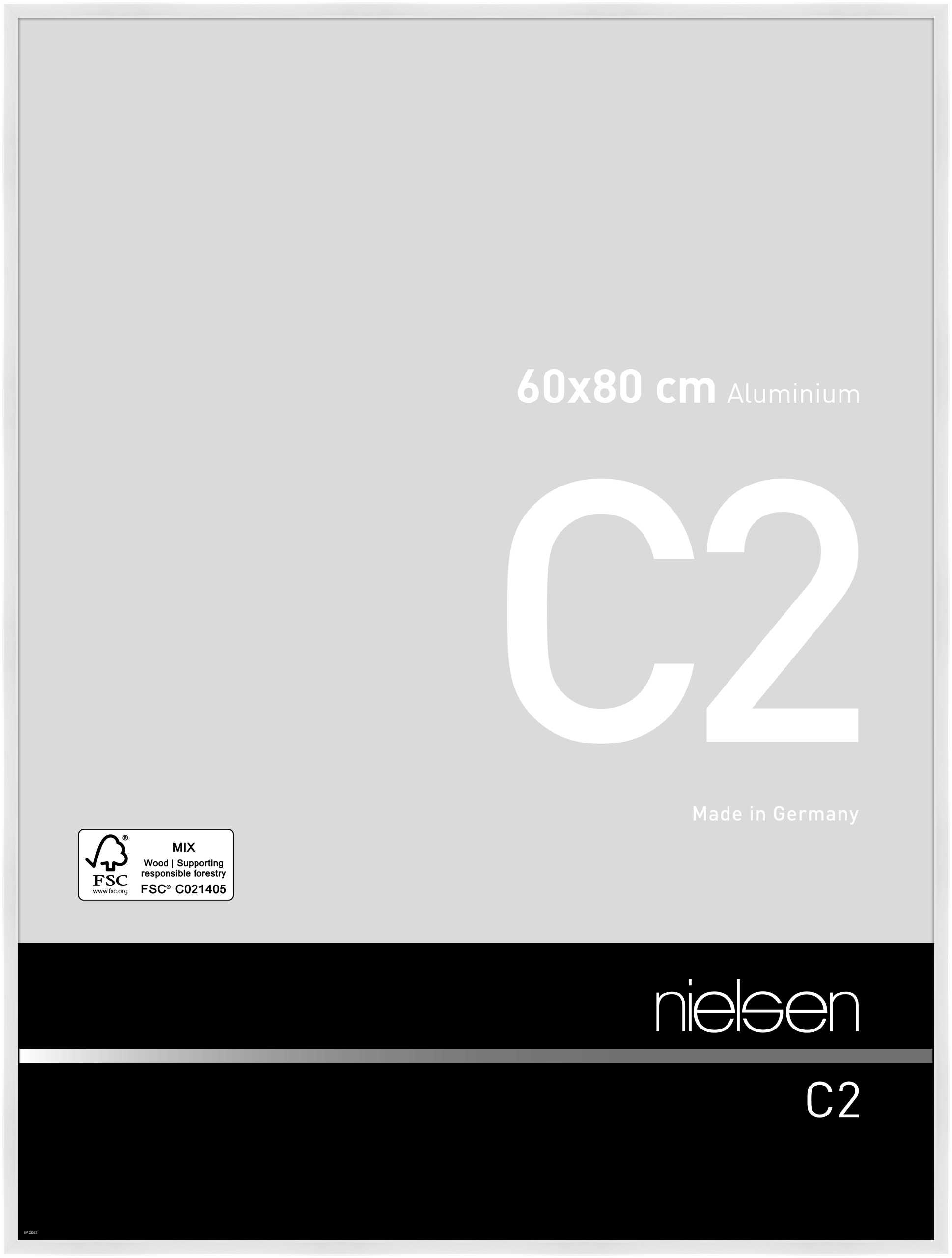 nielsen Aluminium Bilderrahmen C2 Vision, 60,0x80,0cm, Weiß Glanz