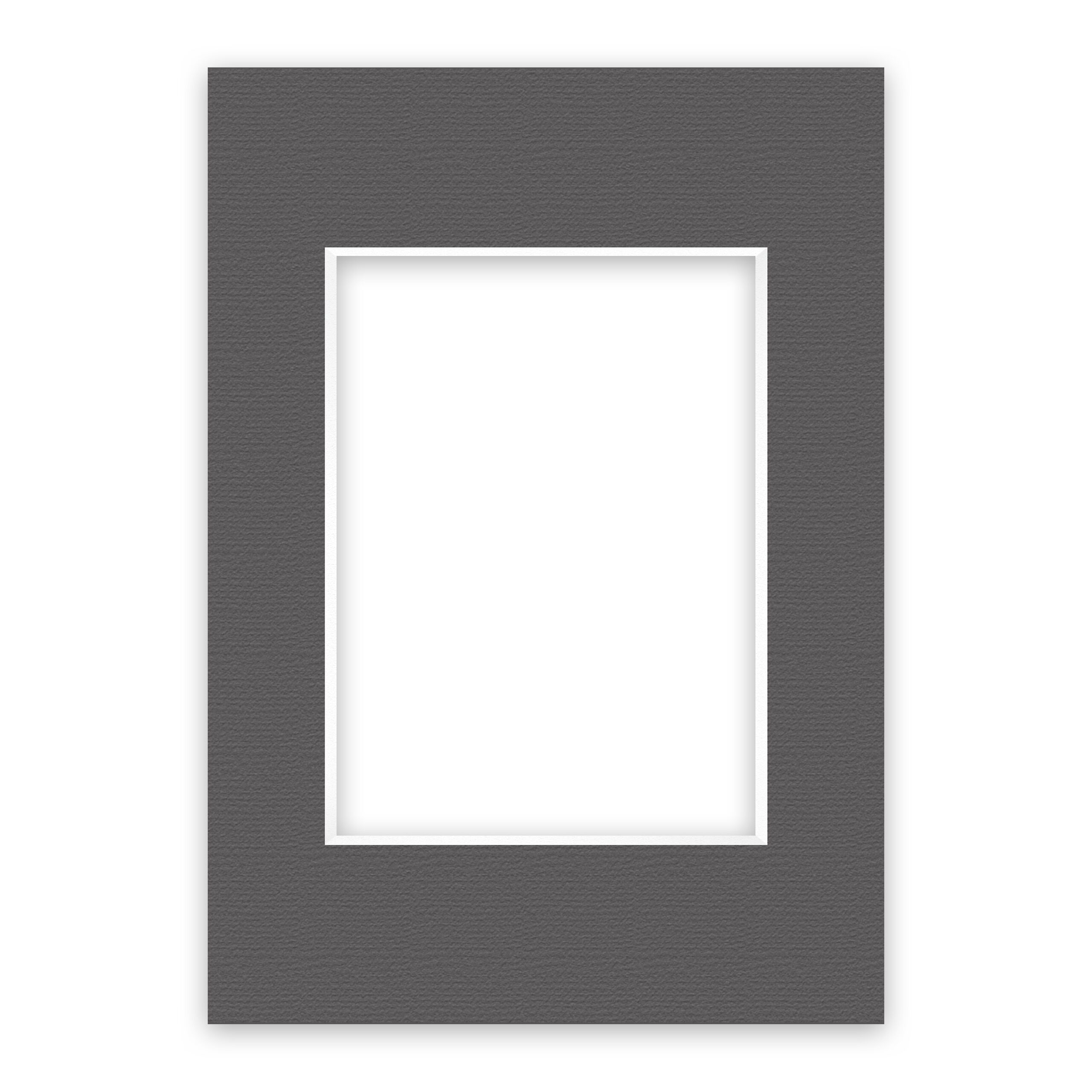 nielsen Conservation Passepartout 2,2 mm, Außenformat 21x29,7 cm (DIN A4) für Bilder 13x18 cm, Graphit grau mit Struktur