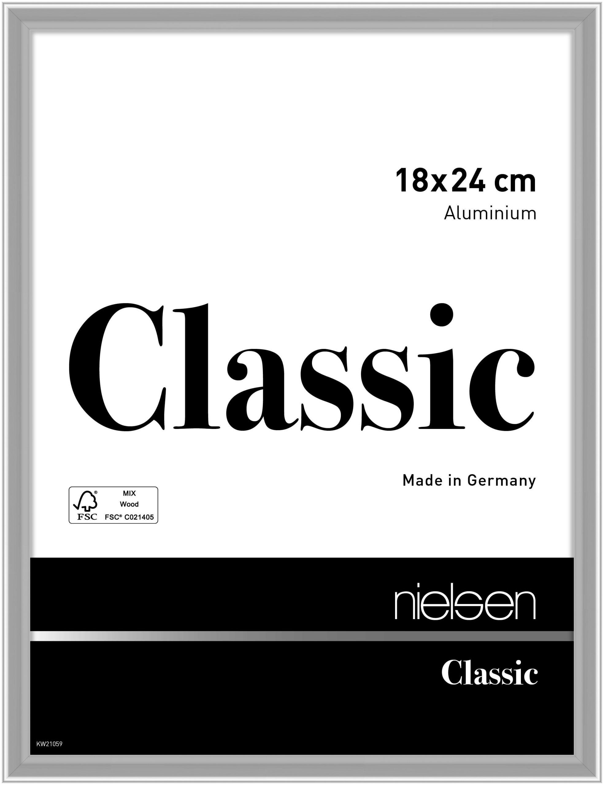nielsen Aluminium Bilderrahmen Classic, 18x24 cm, Silber