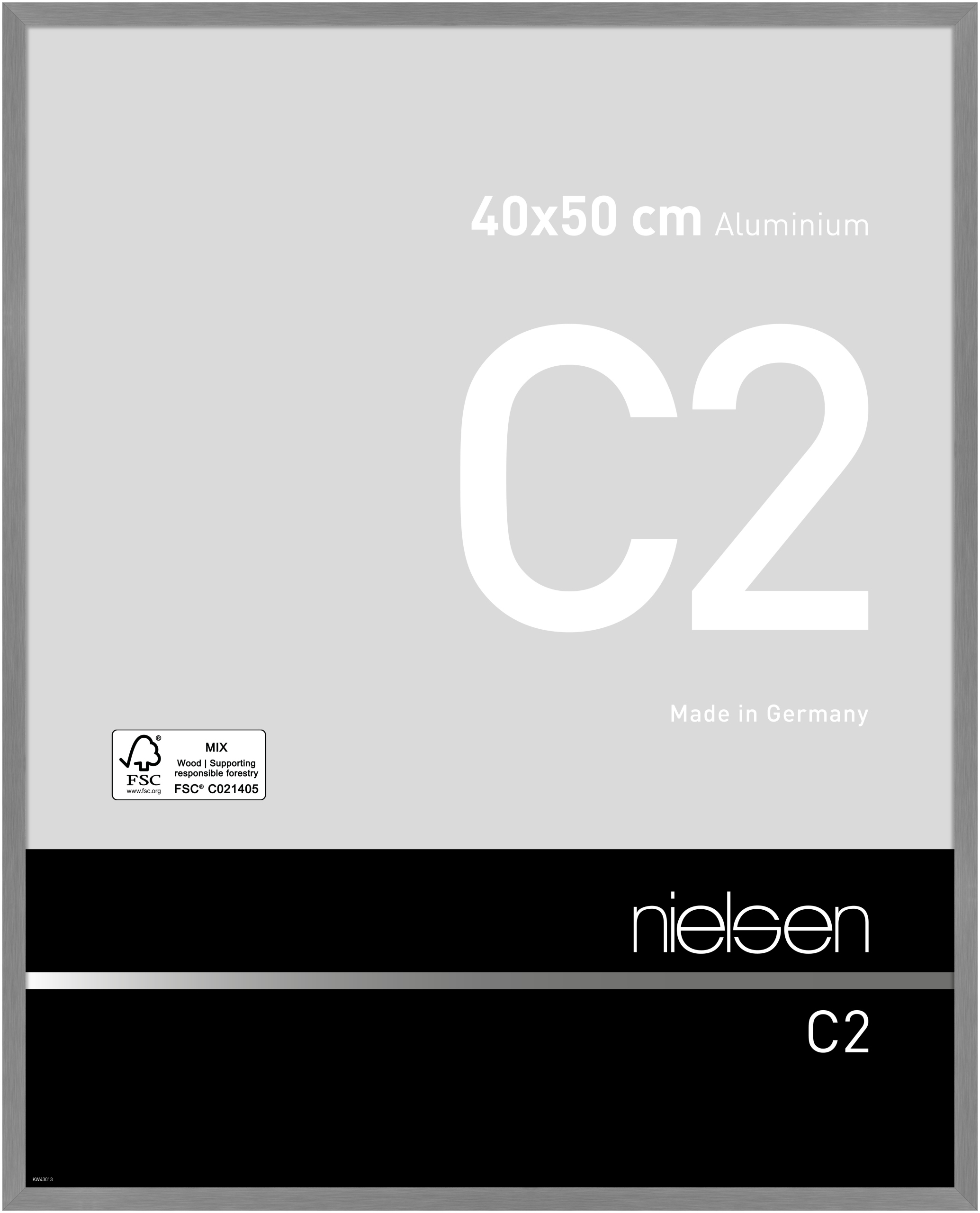 nielsen Aluminium Bilderrahmen C2 Vision, 40,0x50,0cm, Struktur Grau matt
