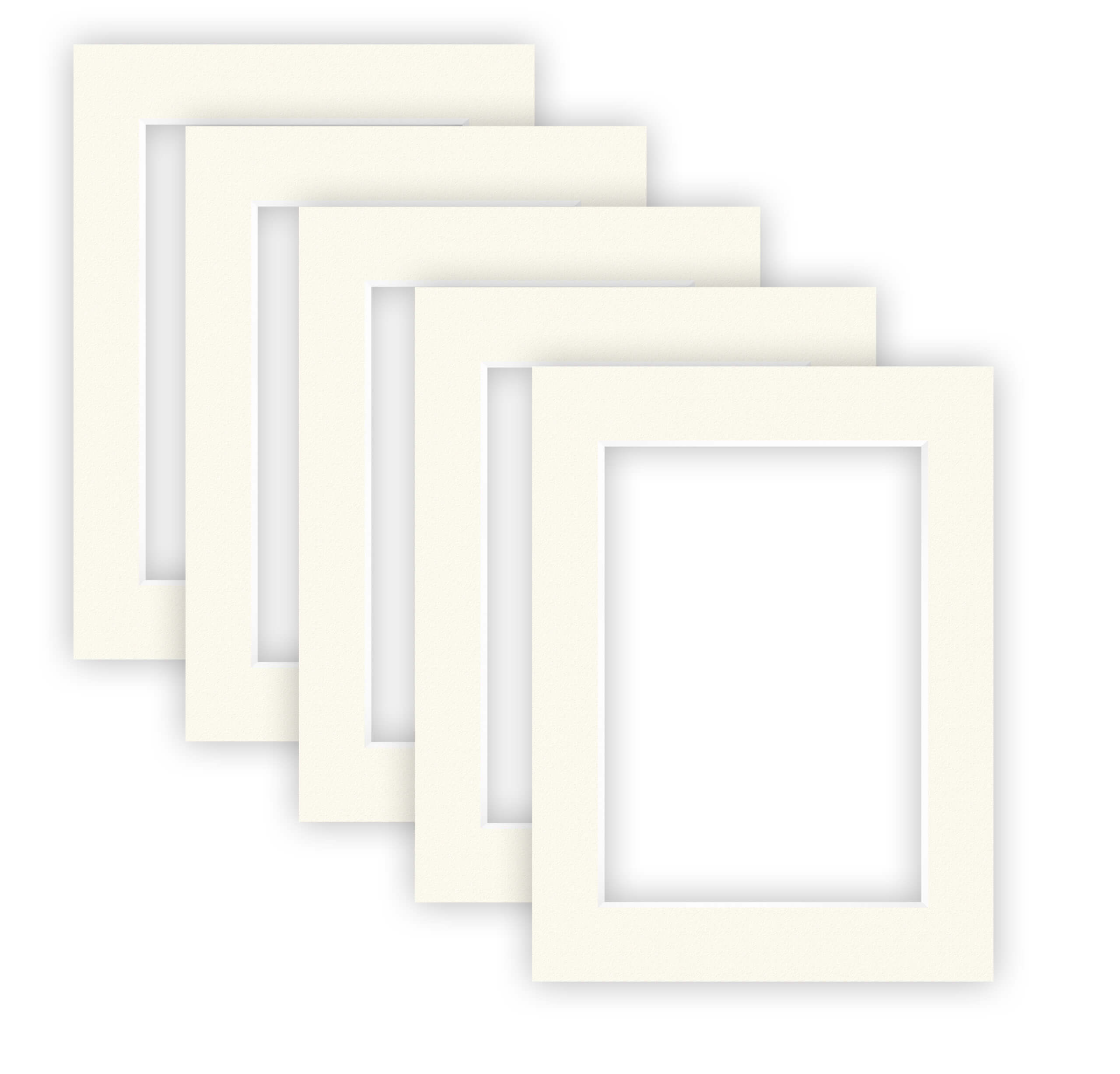 nielsen Conservation Passepartout 2,2 mm, 5er Set, Außenformat 30x40 cm für Bildformat 20,5 x 29,5 cm (DIN A4), Elfenbeinweiß glatt