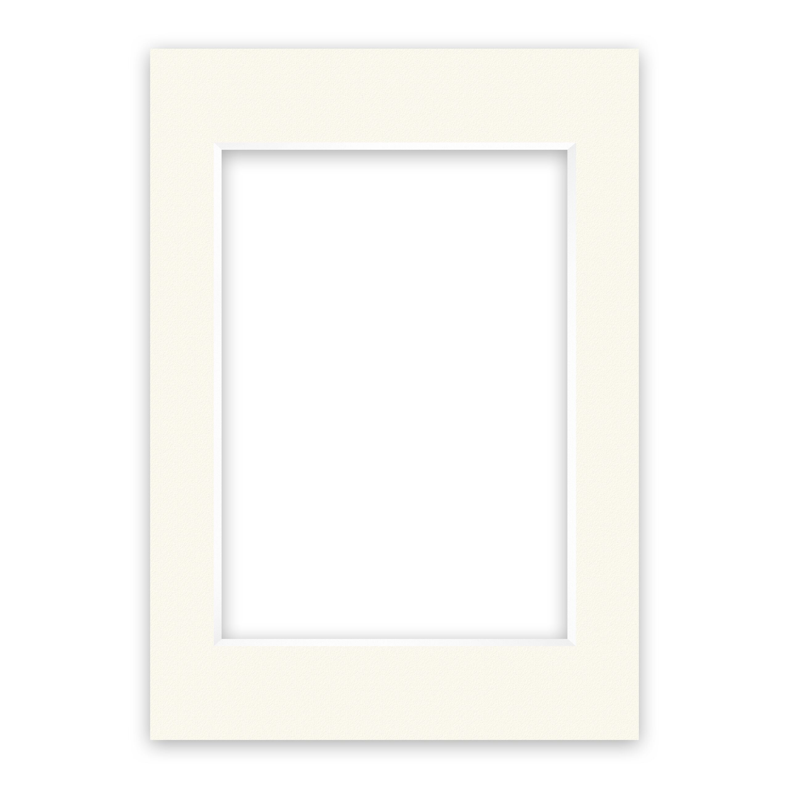 nielsen Conservation Passepartout 2,2 mm, Außenformat 42x59,4 cm (DIN A2) für Bilder DIN A3, Elfenbein cremeweiß glatt