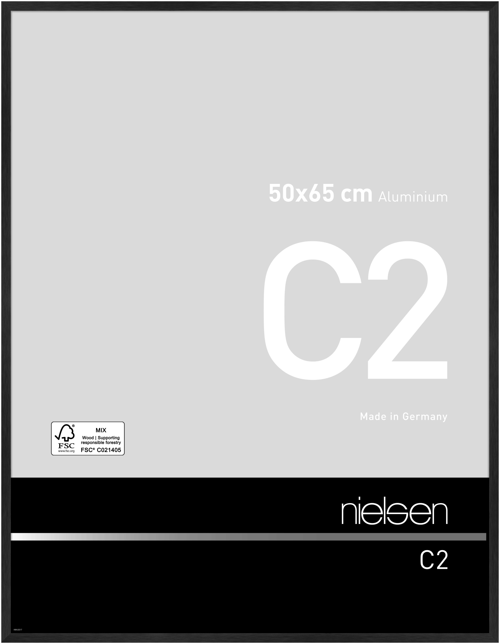 nielsen Aluminium Bilderrahmen C2, 50x65 cm, Struktur Schwarz Matt
