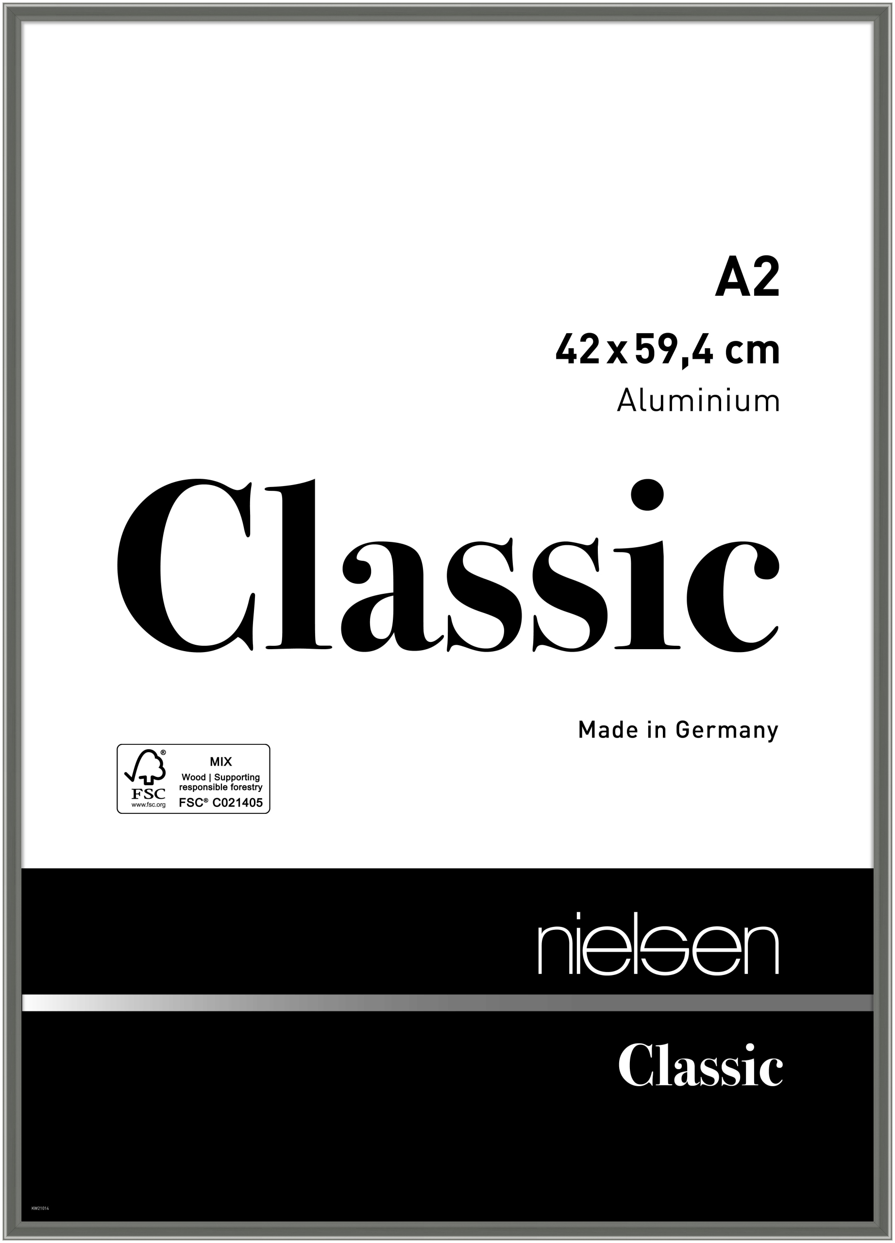 nielsen Aluminium Bilderrahmen Classic, 42x59,4 cm (A2), Contrastgrau
