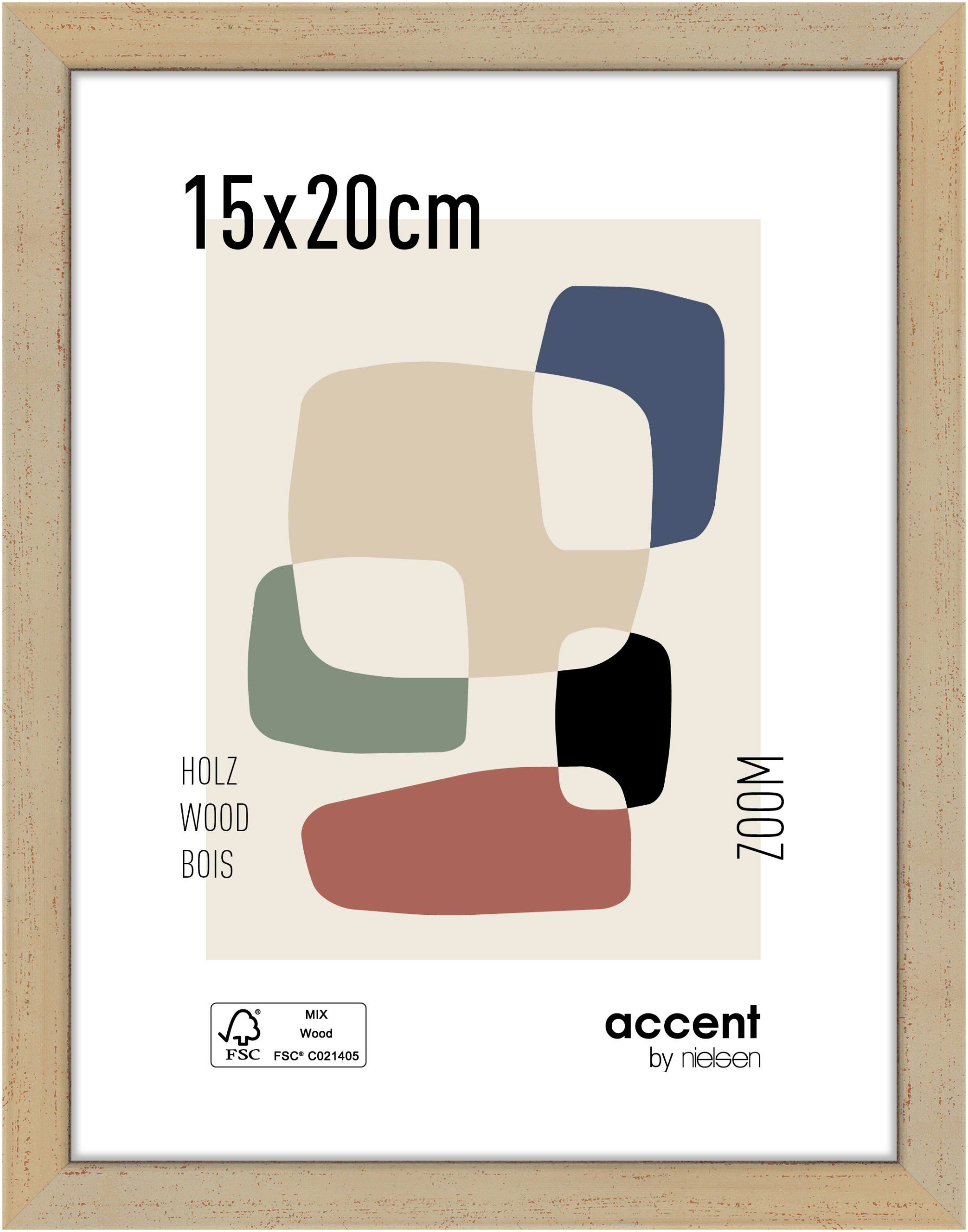 accent by nielsen Holz Bilderrahmen Zoom, 15x20 cm, Gold