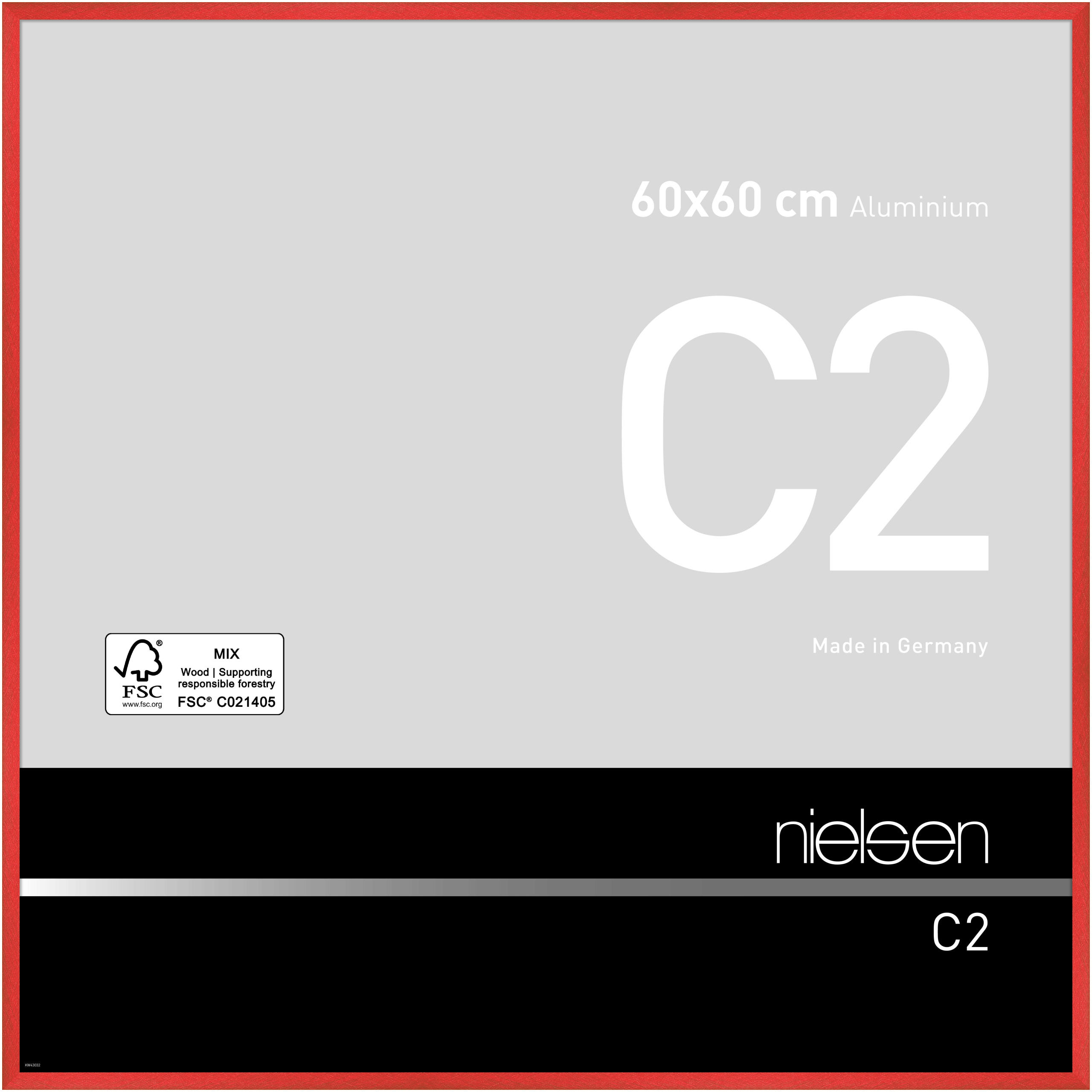 nielsen Aluminium Bilderrahmen C2, 60x60 cm, Tornado Rot