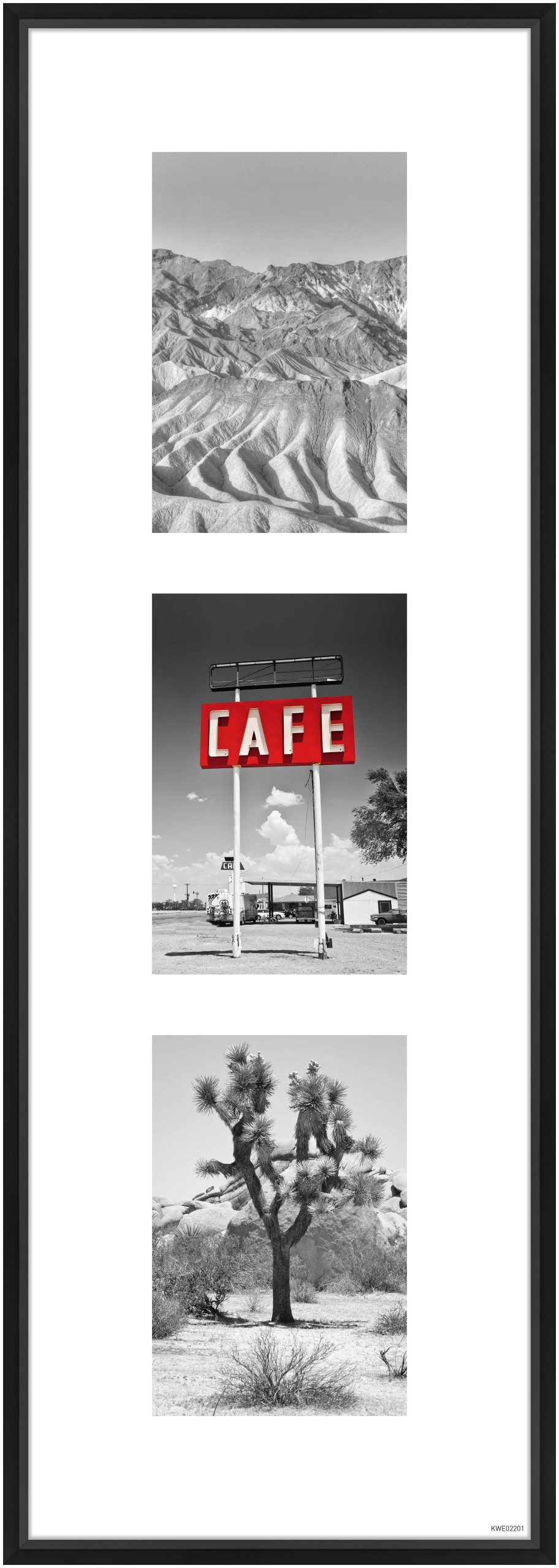 nielsen Aluminium Bilderrahmen Gallery Junior, 20x60 cm - 3x 10x15 cm, Schwarz Matt