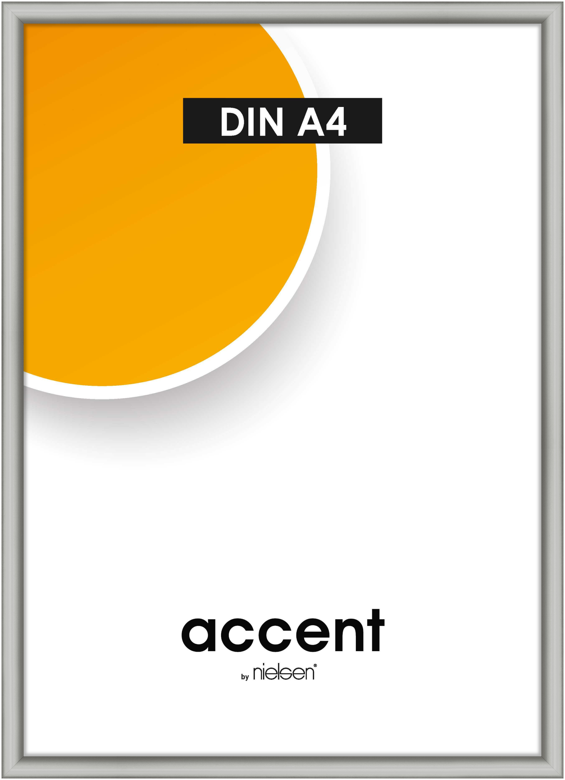 accent by nielsen Kunststoff Bilderrahmen Colorado Uni, 21x29,7 cm (A4), Silber Matt