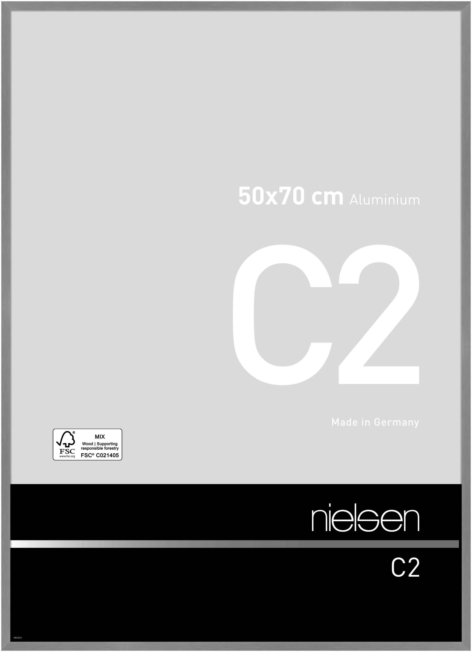 nielsen Aluminium Bilderrahmen C2, 50x70 cm, Struktur Grau Matt