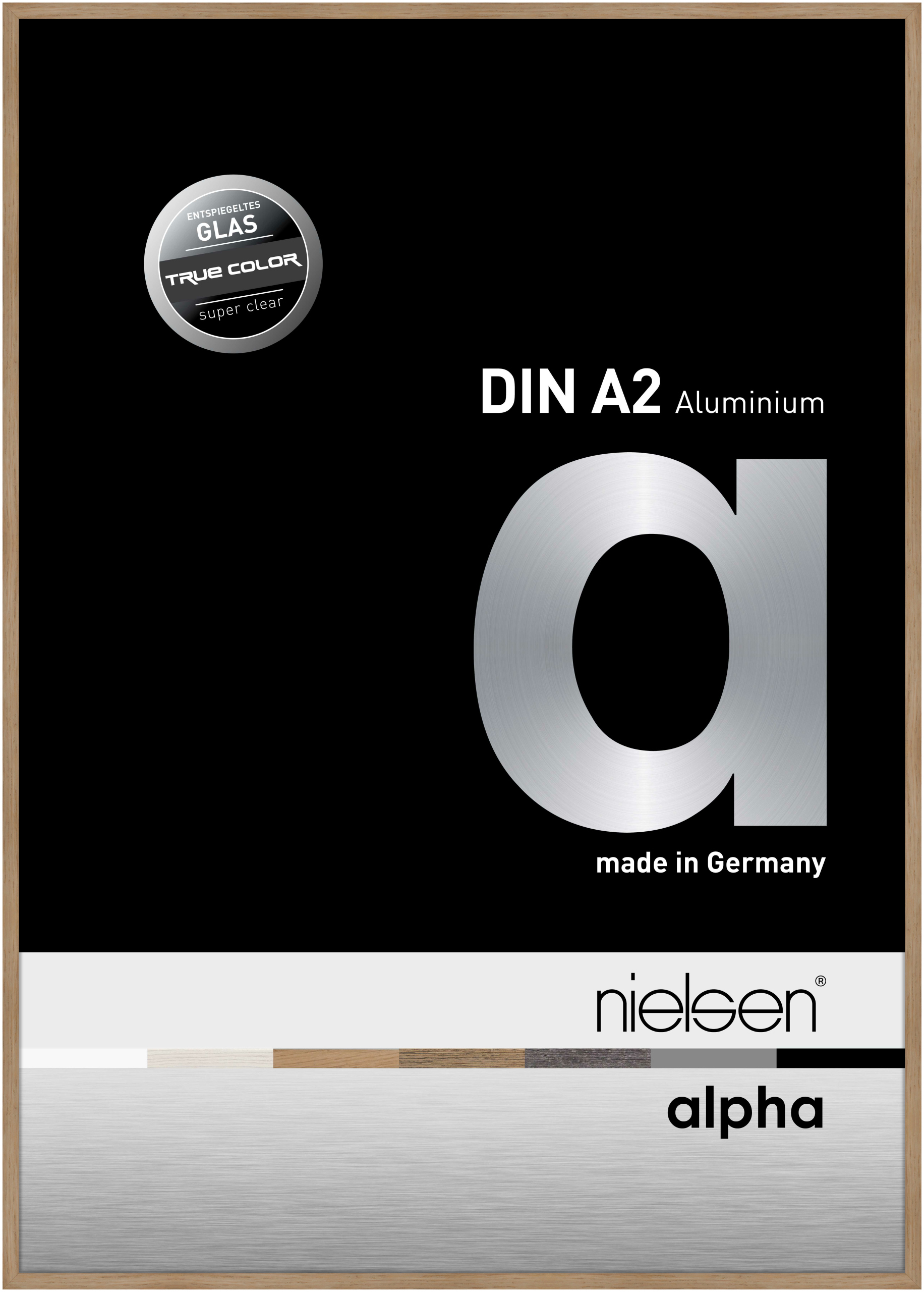 nielsen Aluminium Bilderrahmen Alpha True Color, 42x59,4 cm (A2), Eiche