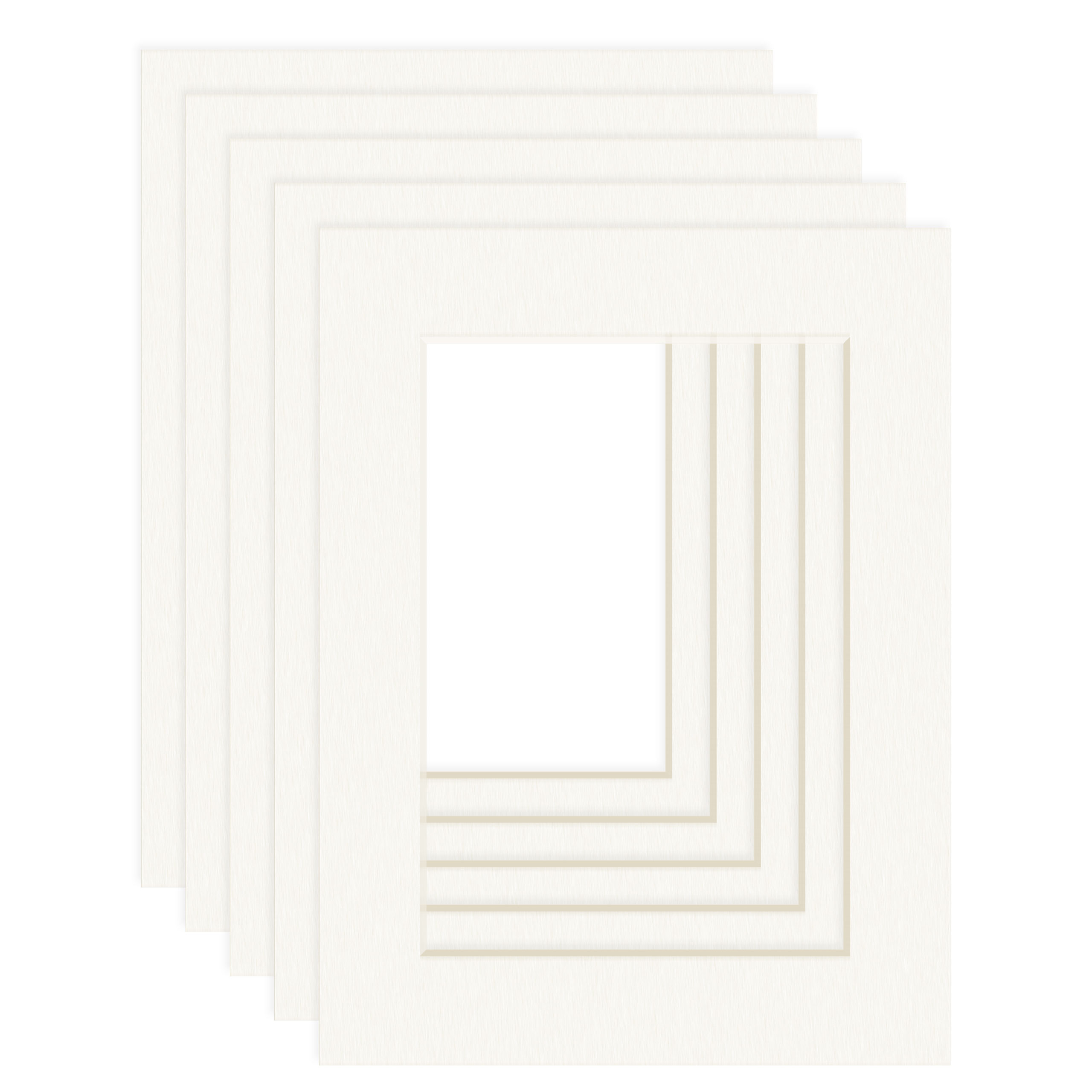 DEHA Design Passepartout (5er Set) 30x40 cm für Bilder im Format 20,5x29,5 cm (DIN A4), Elfenbein