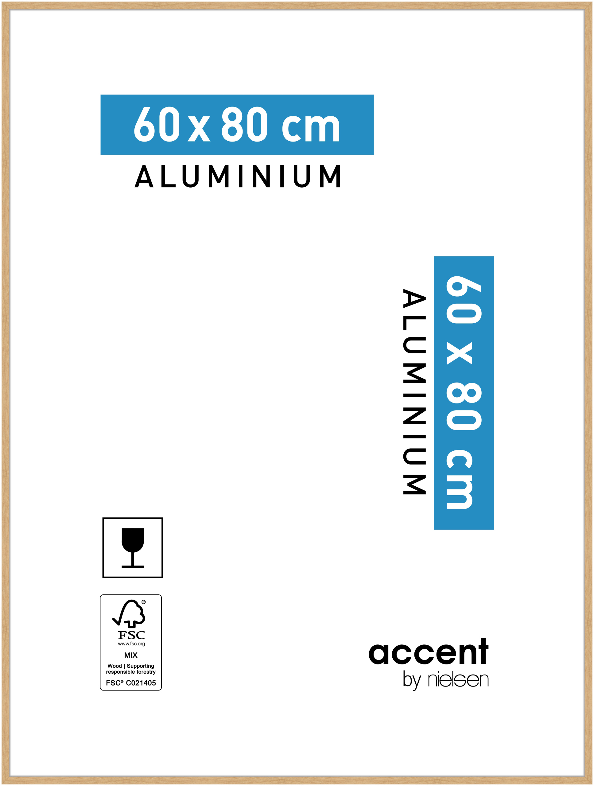 accent by nielsen Aluminium Bilderrahmen Duo, 60x80 cm, Eiche