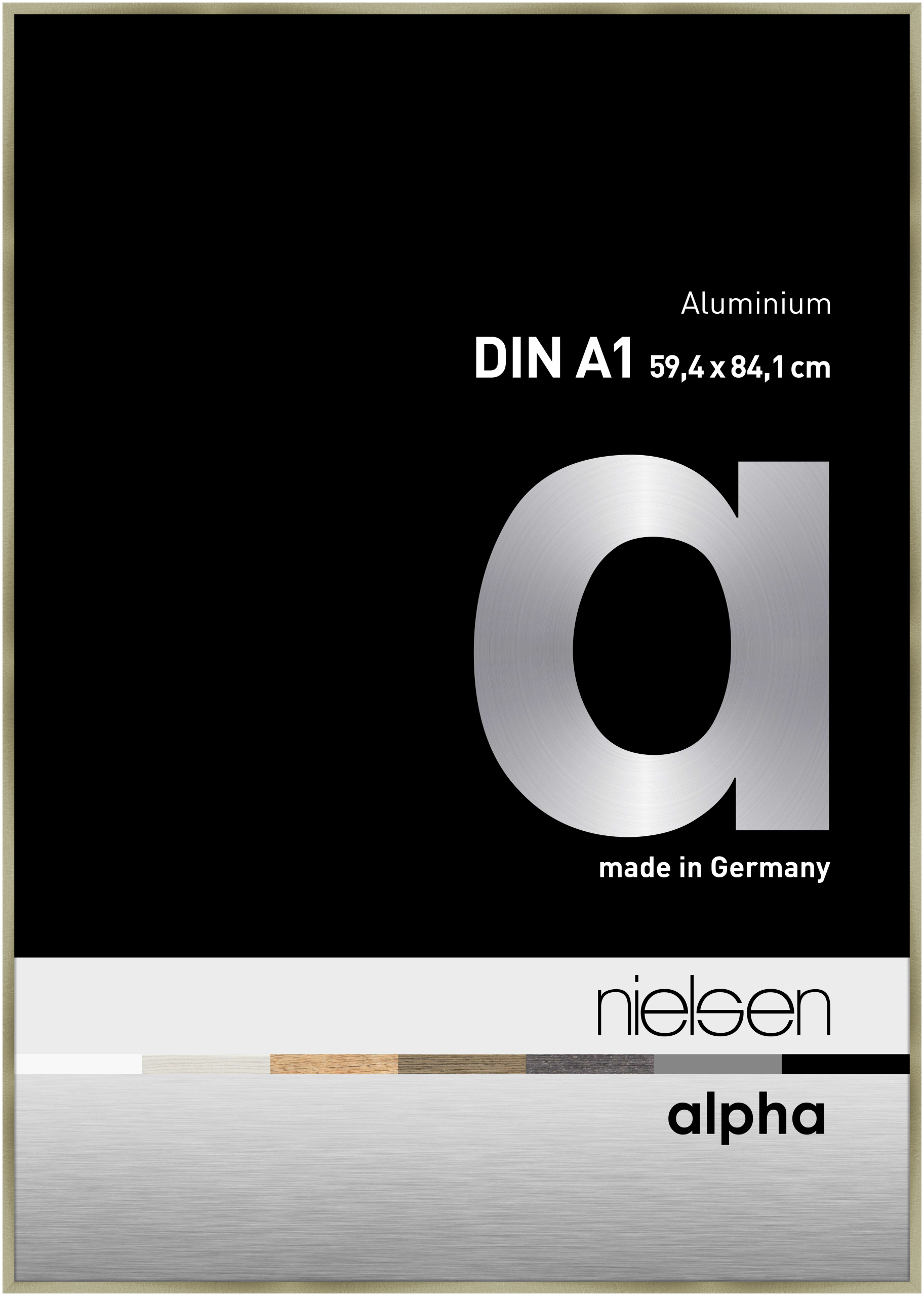 nielsen Aluminium Bilderrahmen Alpha, 59,4x84,1 cm (A1), Brushed Edelstahl