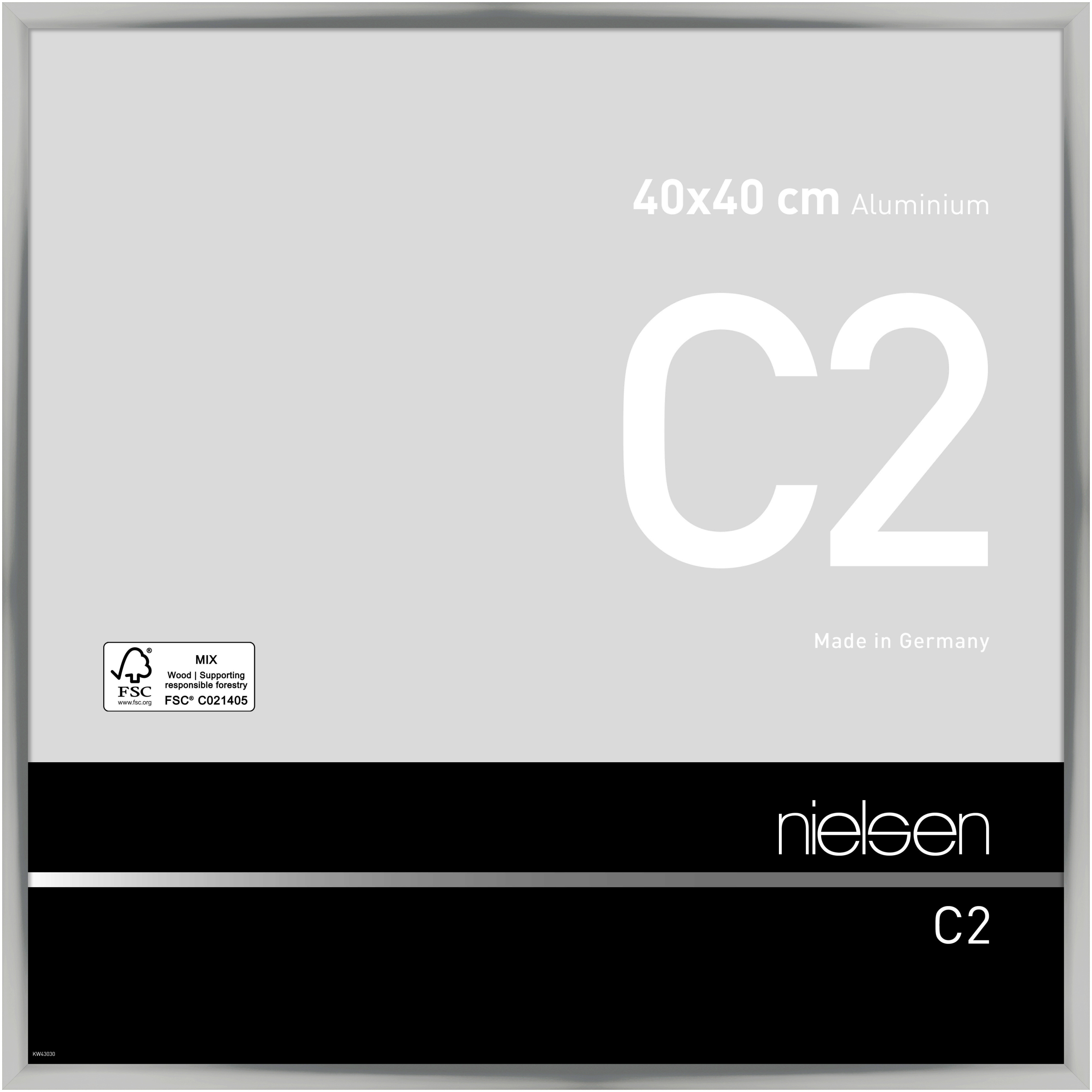 nielsen Aluminium Bilderrahmen C2, 40x40 cm, Silber