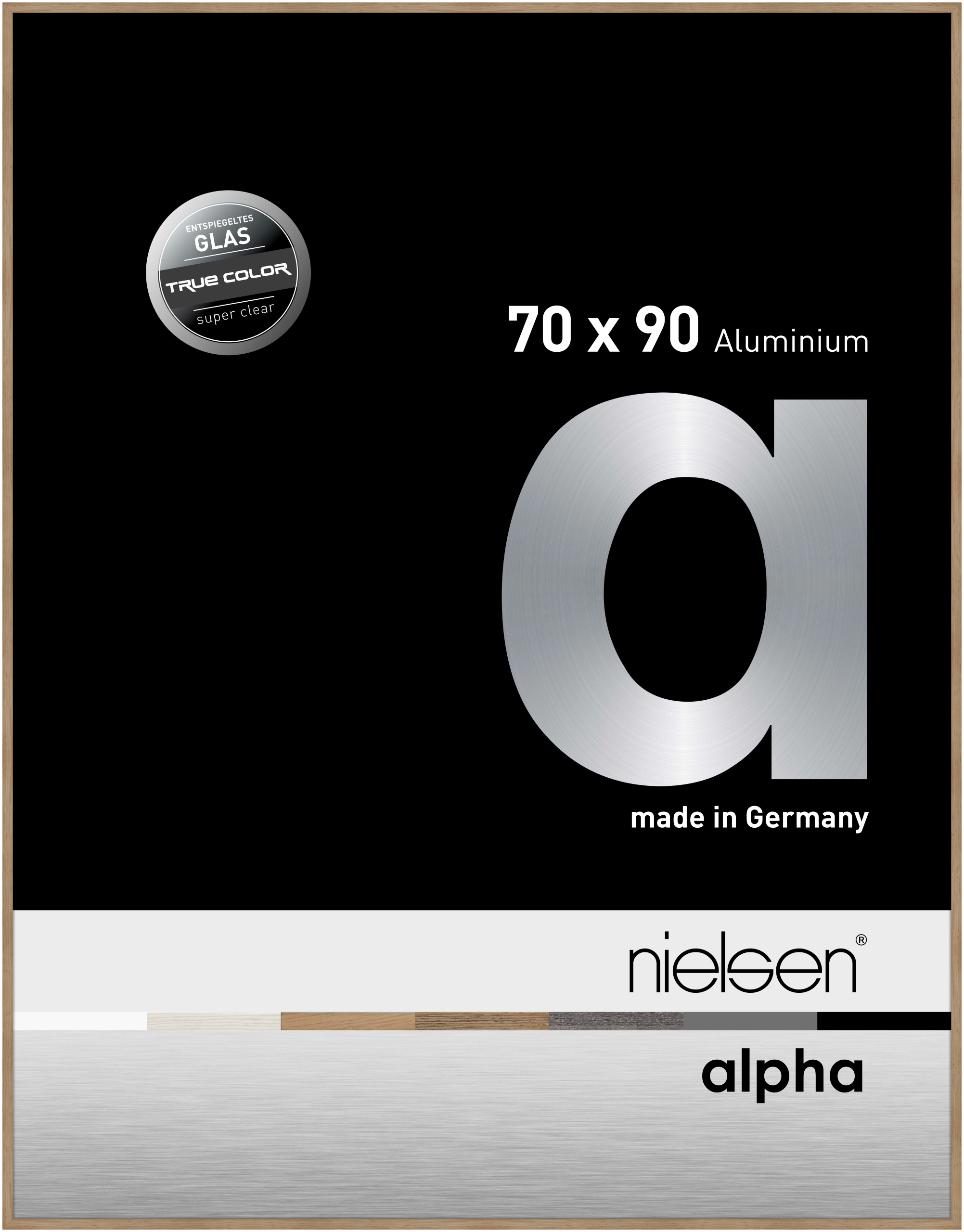 nielsen Aluminium Bilderrahmen Alpha True Color, 70x90 cm, Eiche