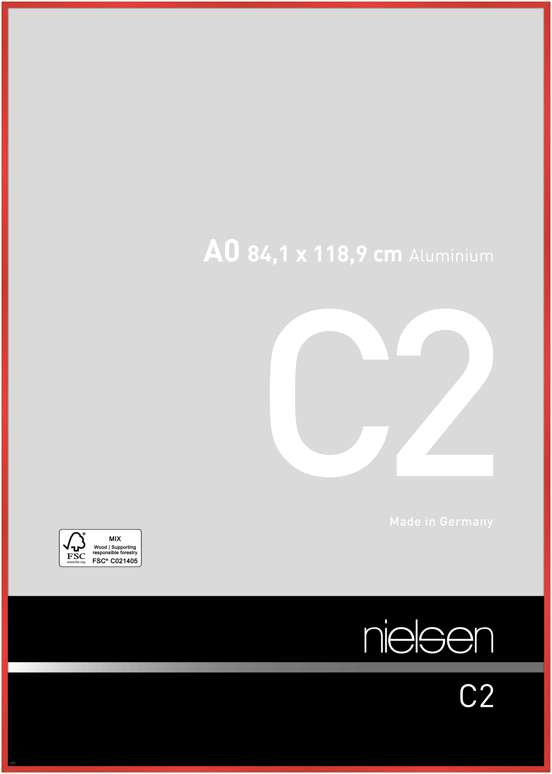 nielsen Aluminium Bilderrahmen C2, 84,1x118,9 cm (A0), Tornado Rot