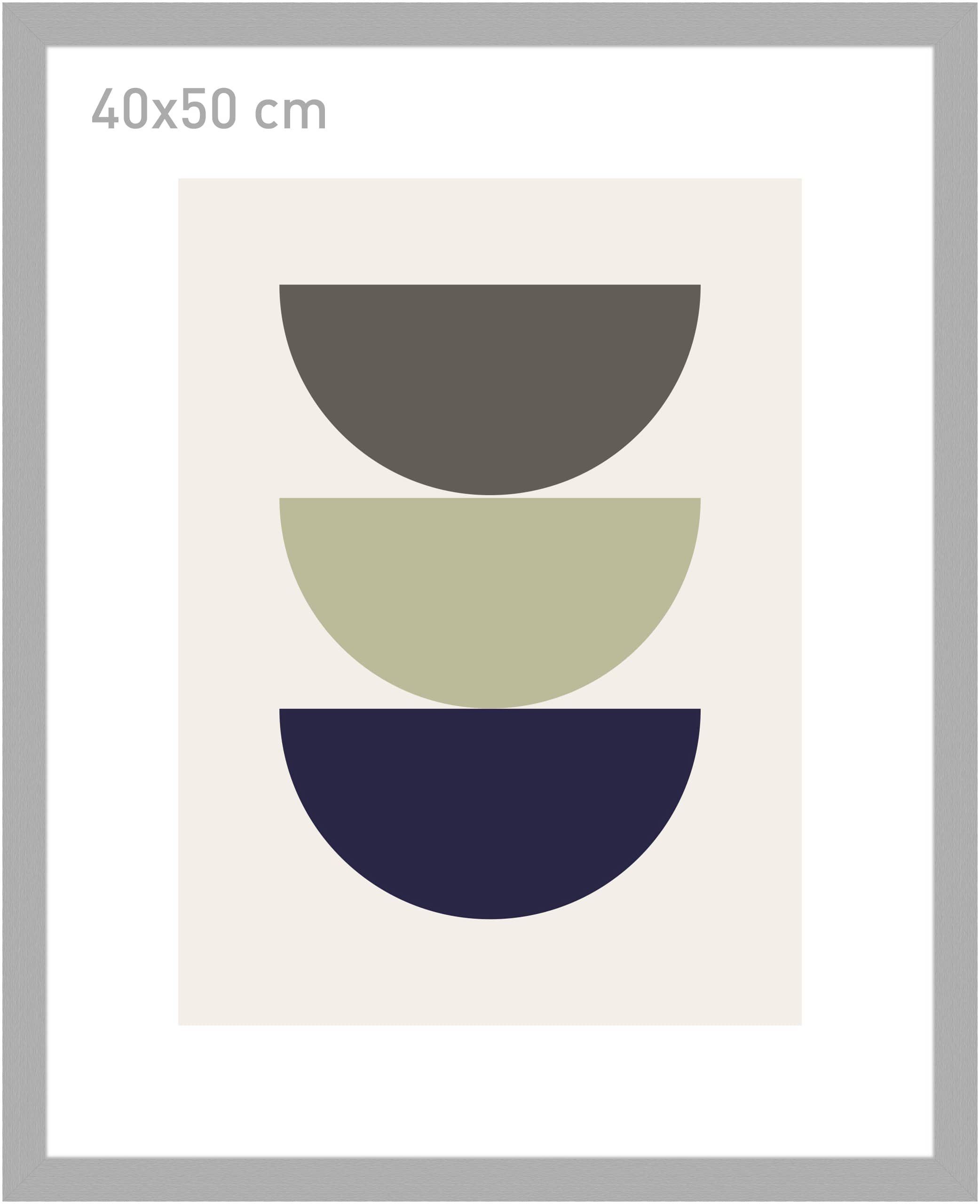 accent by nielsen Holz Bilderrahmen Velino, Silber, 40 x 50 cm
