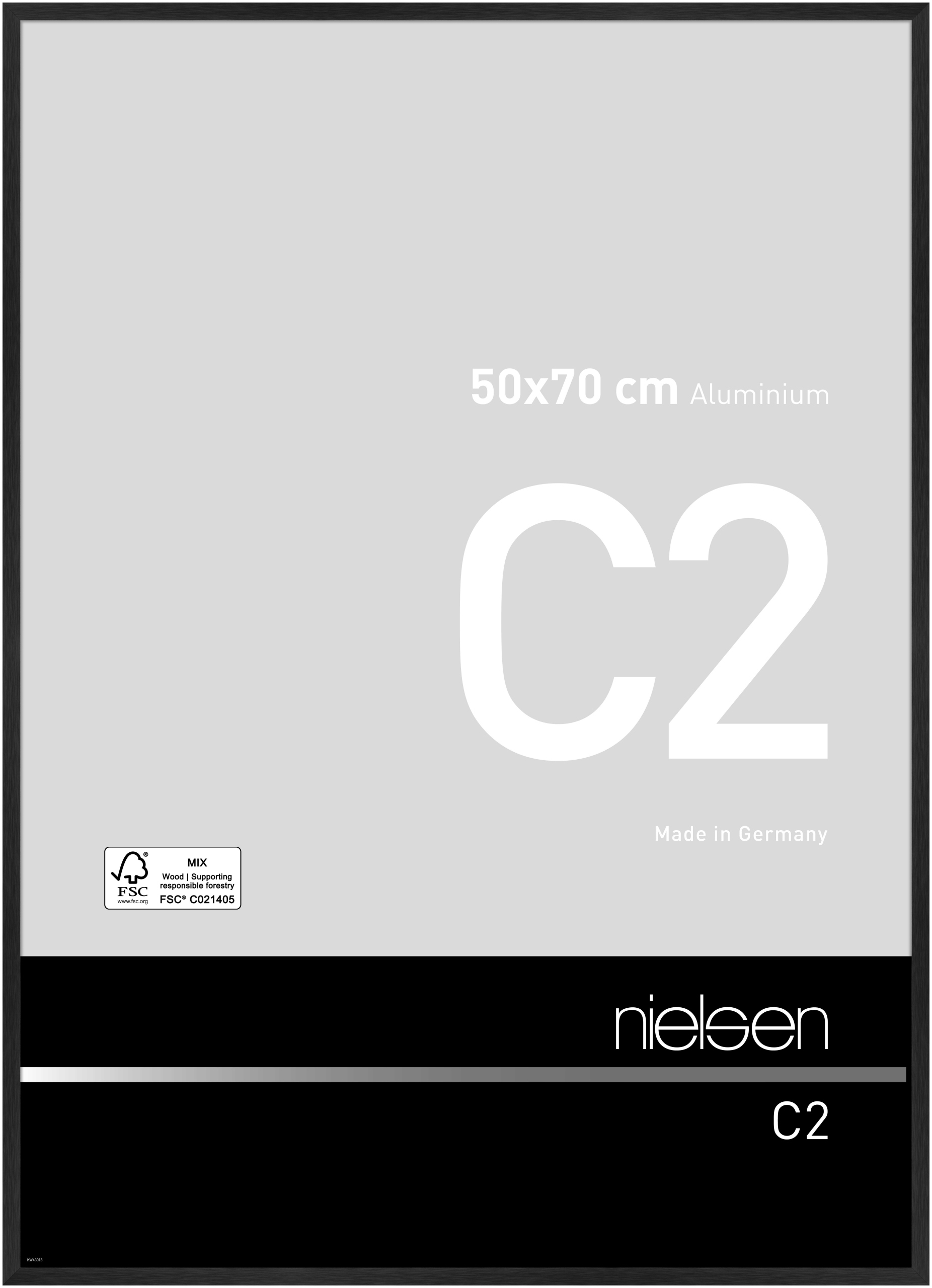 nielsen Aluminium Bilderrahmen C2 Vision, 50,0x70,0cm, Struktur Schwarz matt