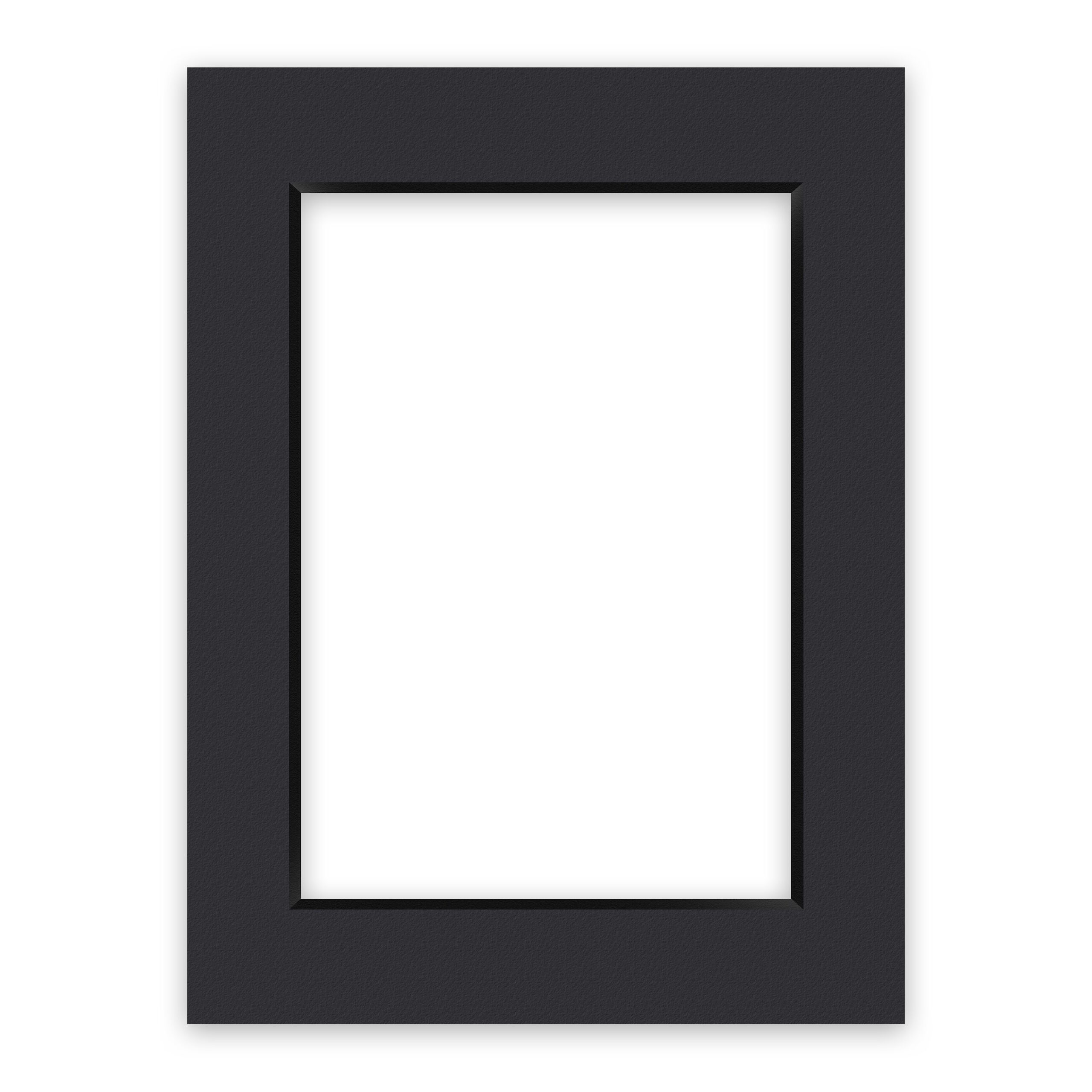 nielsen Conservation Passepartout 2,2 mm, Außenformat 30x40 cm für Bilder DIN A4, Schwarz glatt
