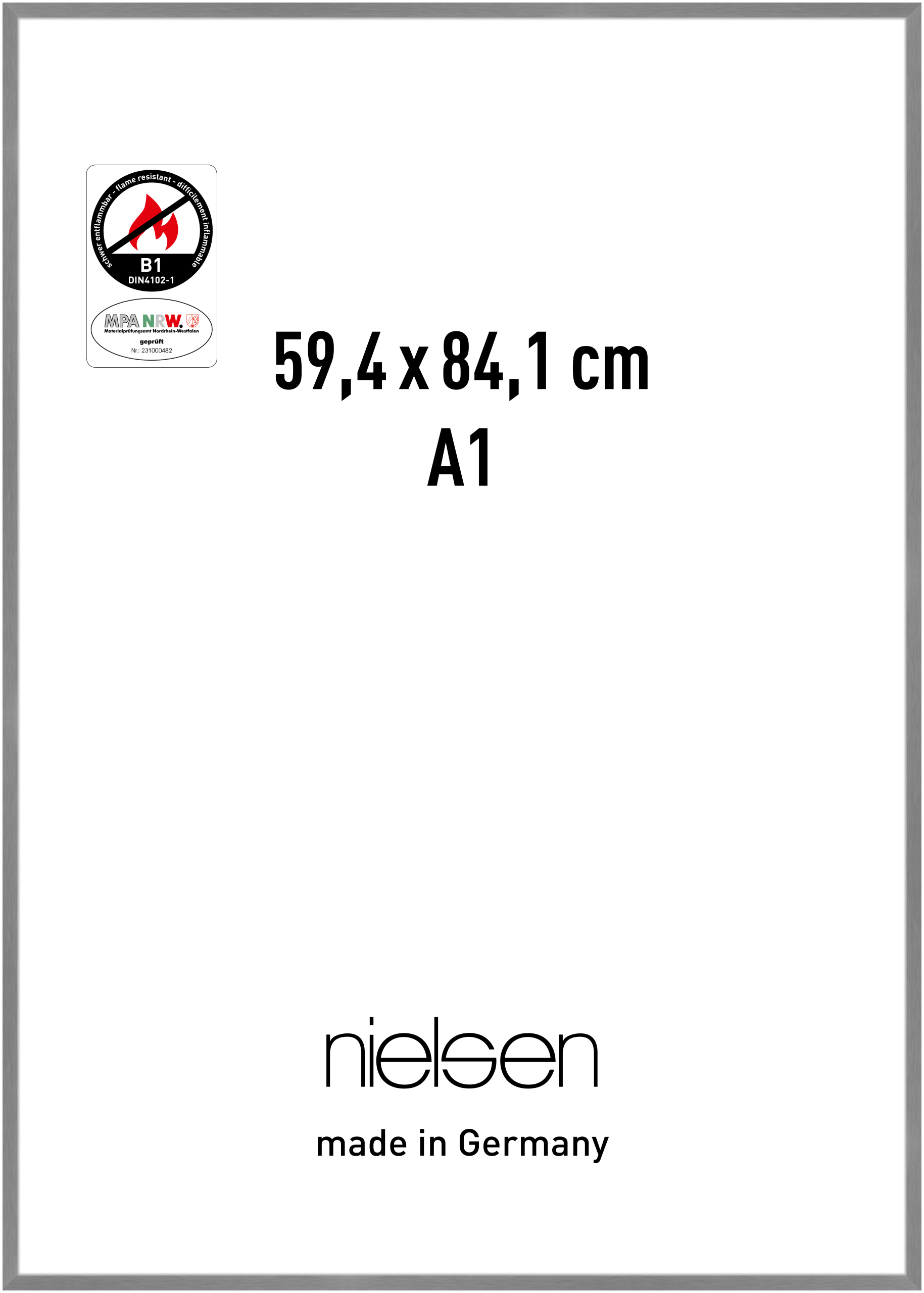 nielsen Aluminium Bilderrahmen C2-B1, 59,4x84,1 cm (A1), Struktur Grau Matt