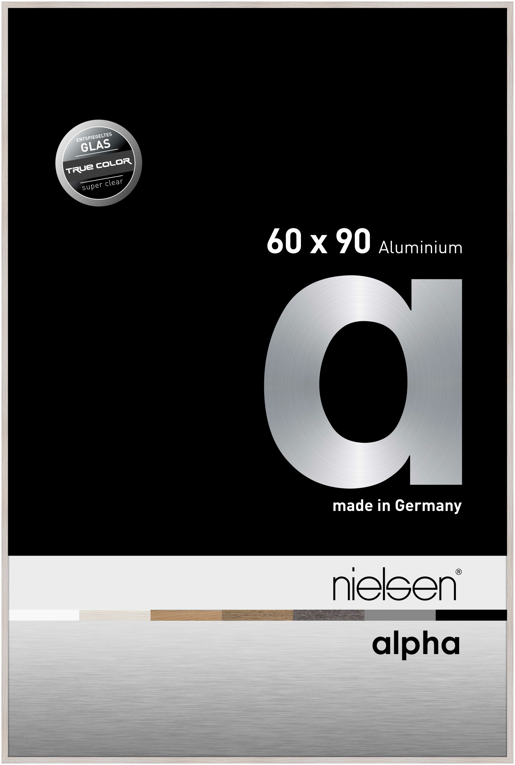 nielsen Aluminium Bilderrahmen Alpha True Color, 60x90 cm, Eiche Weiß