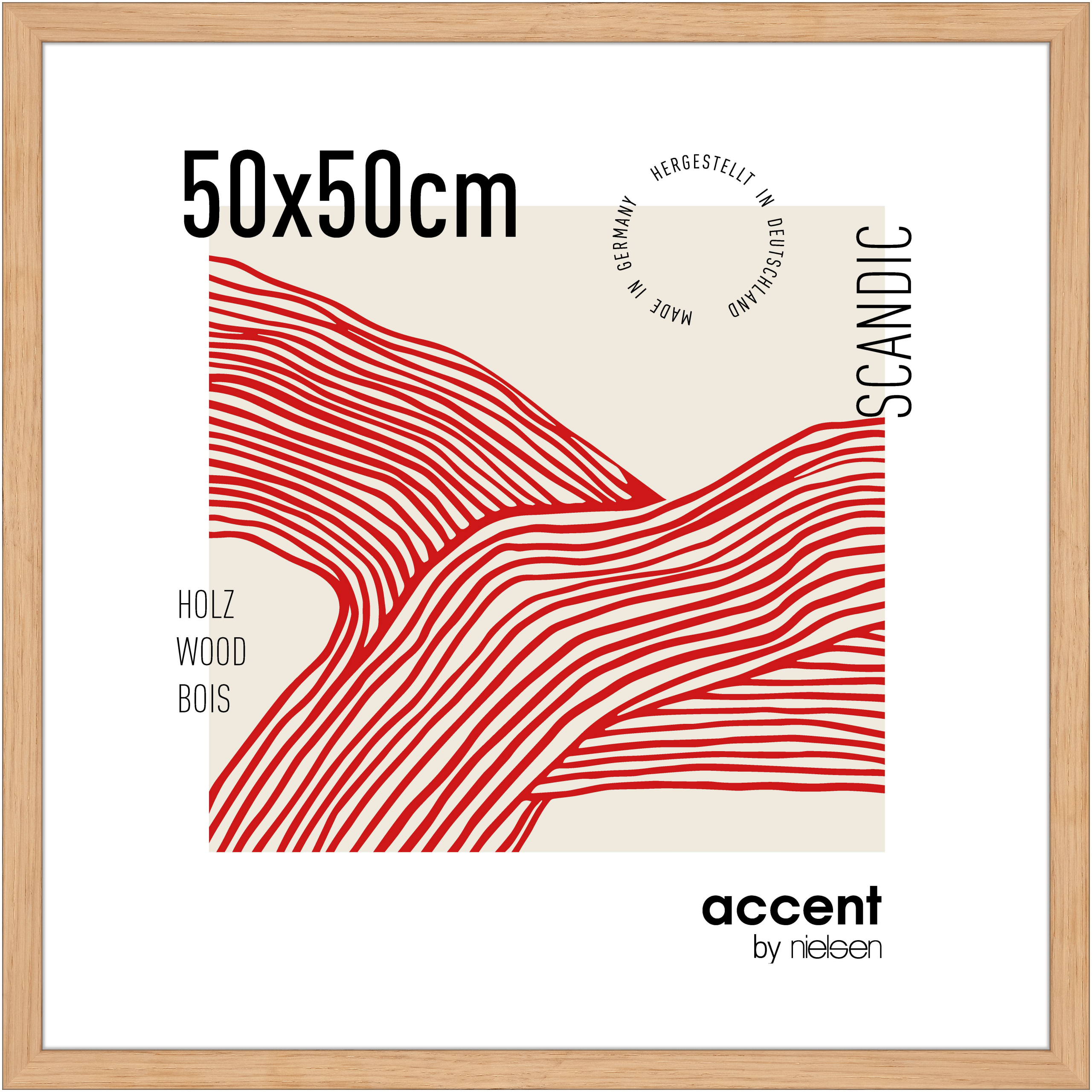 accent by nielsen Holz Bilderrahmen Scandic, 50x50 cm, Eiche