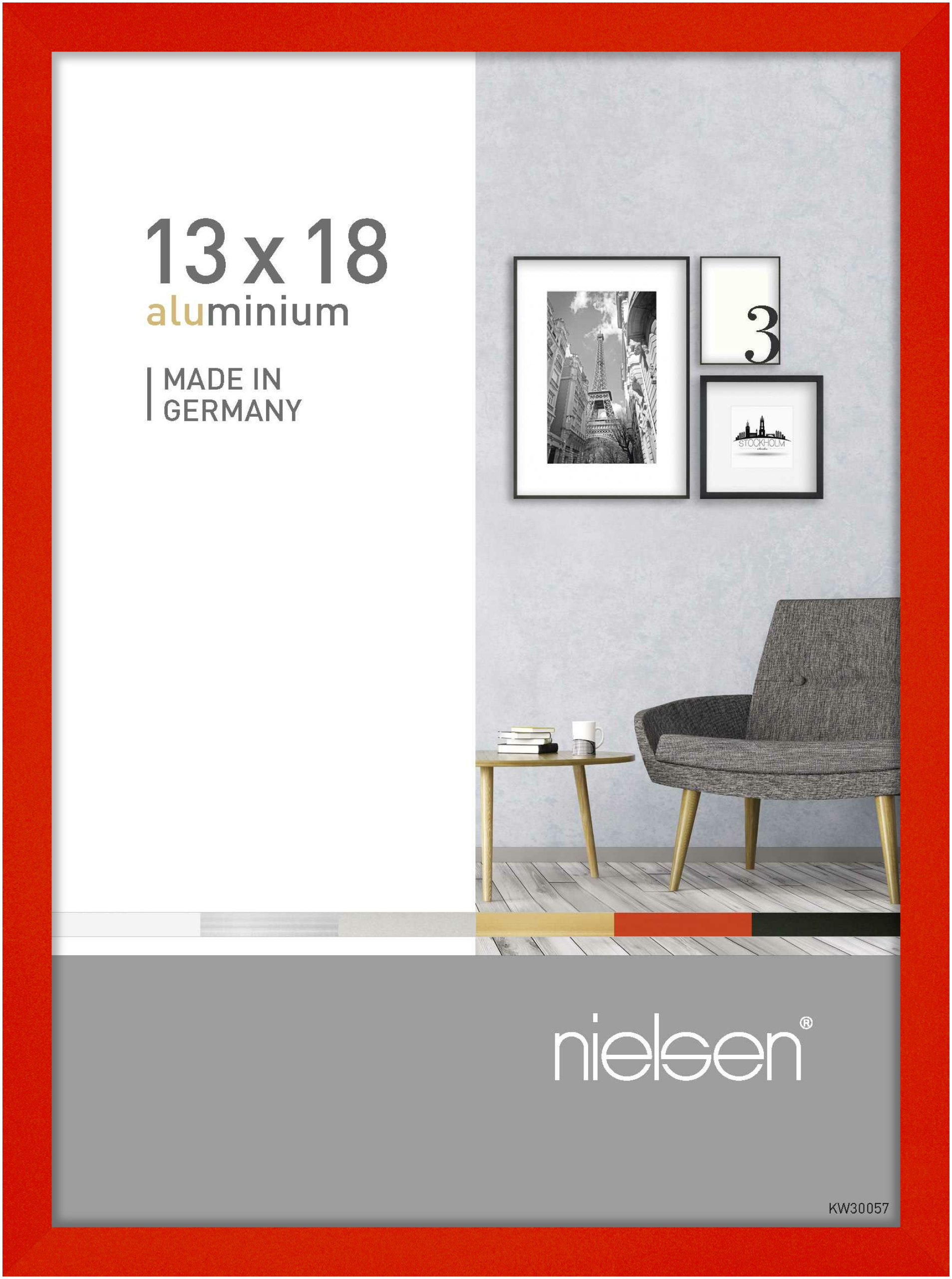 nielsen Aluminium Bilderrahmen Pixel, 13x18 cm, Tornado Rot