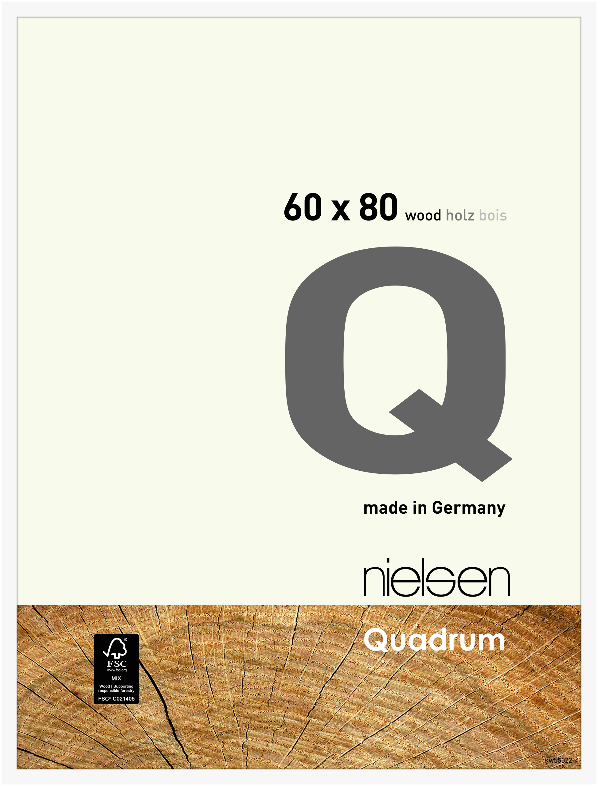 nielsen Holz Bilderrahmen Quadrum, 60x80 cm, Deckend Weiß