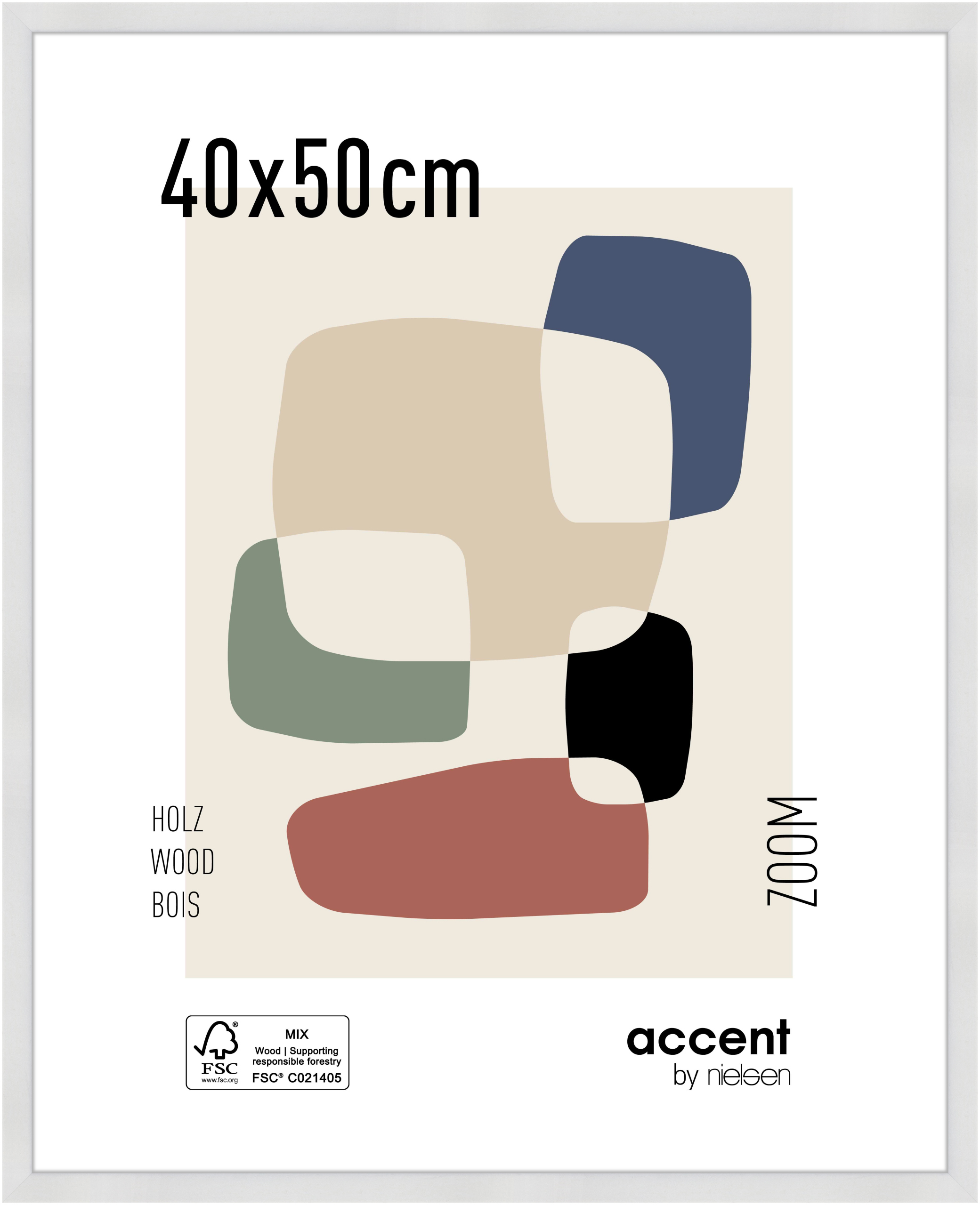 accent by nielsen Holz Bilderrahmen Zoom, 40x50 cm, Weiß