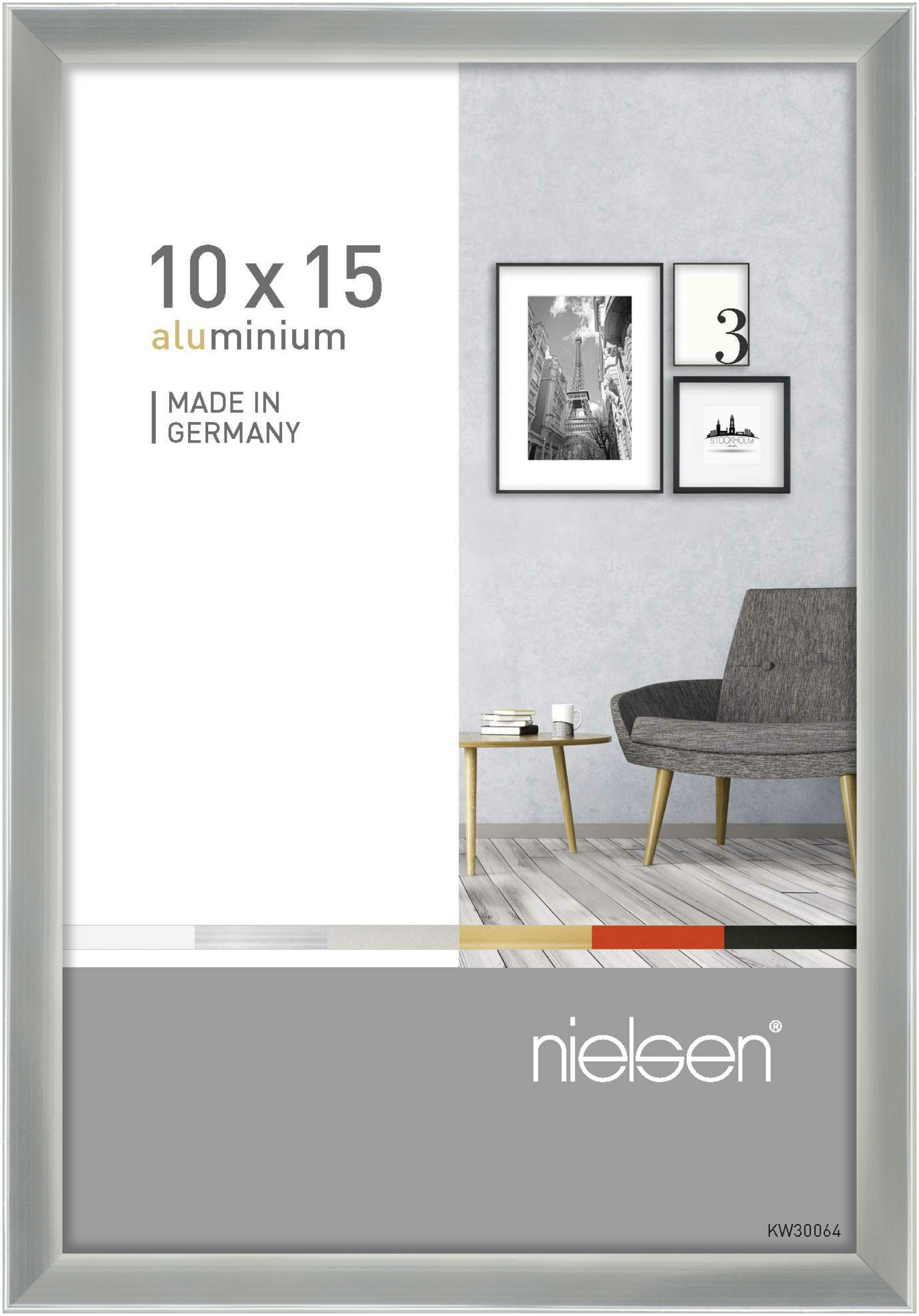 nielsen Aluminium Bilderrahmen Pixel, 10x15 cm, Silber