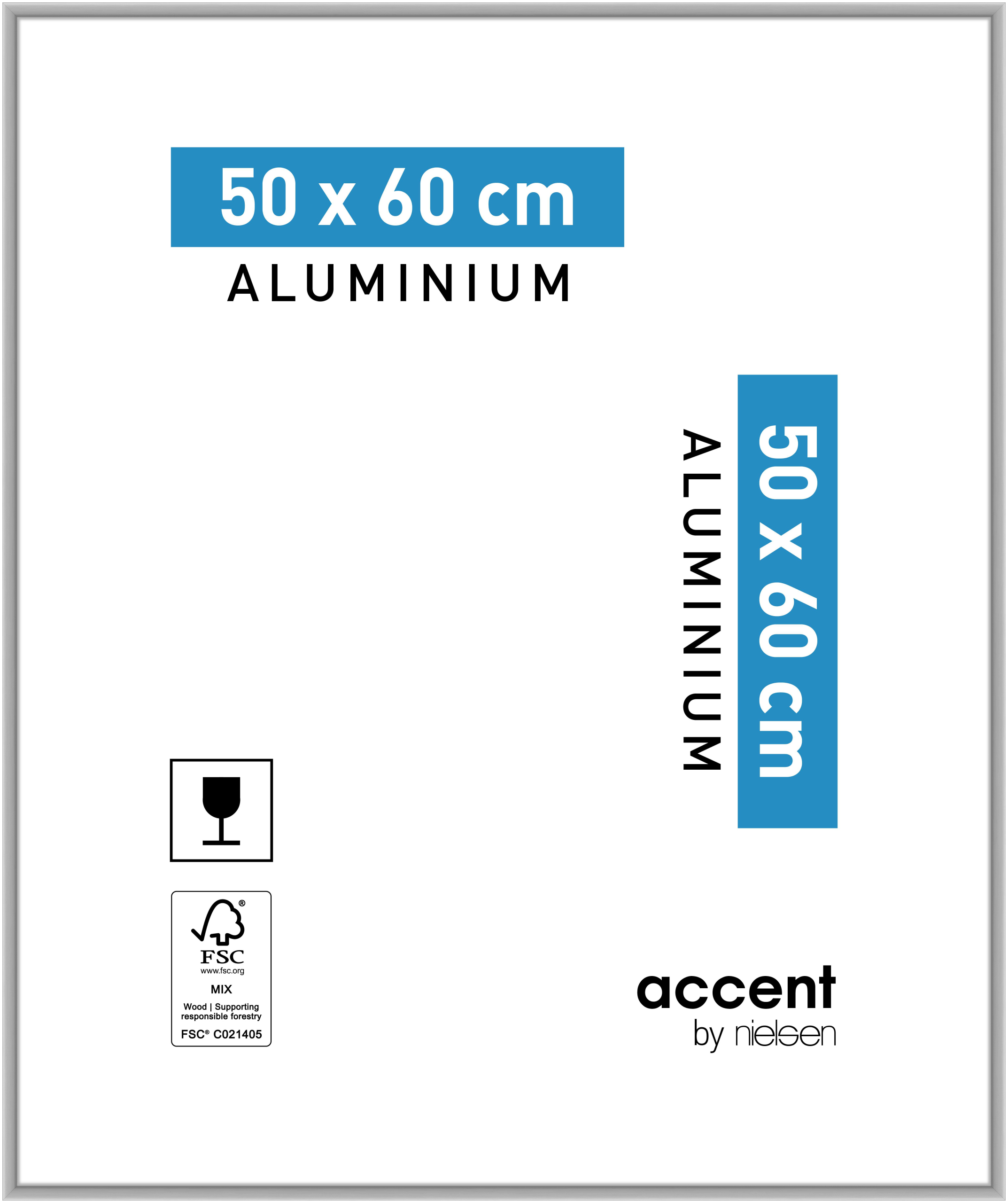 accent by nielsen Aluminium Bilderrahmen Accent, 50x60 cm, Silber Matt