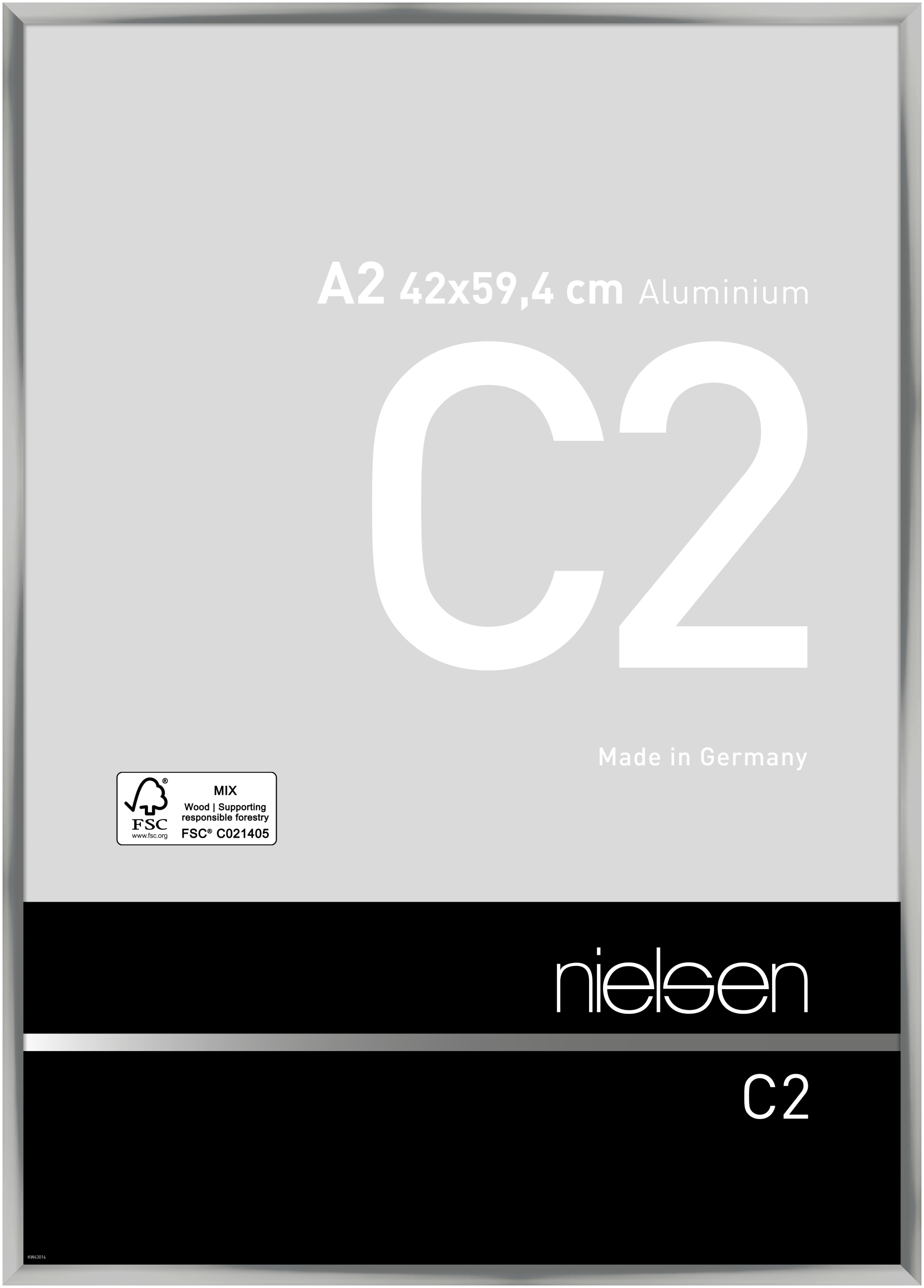 nielsen Aluminium Bilderrahmen C2, 42x59,4 cm (A2), Silber