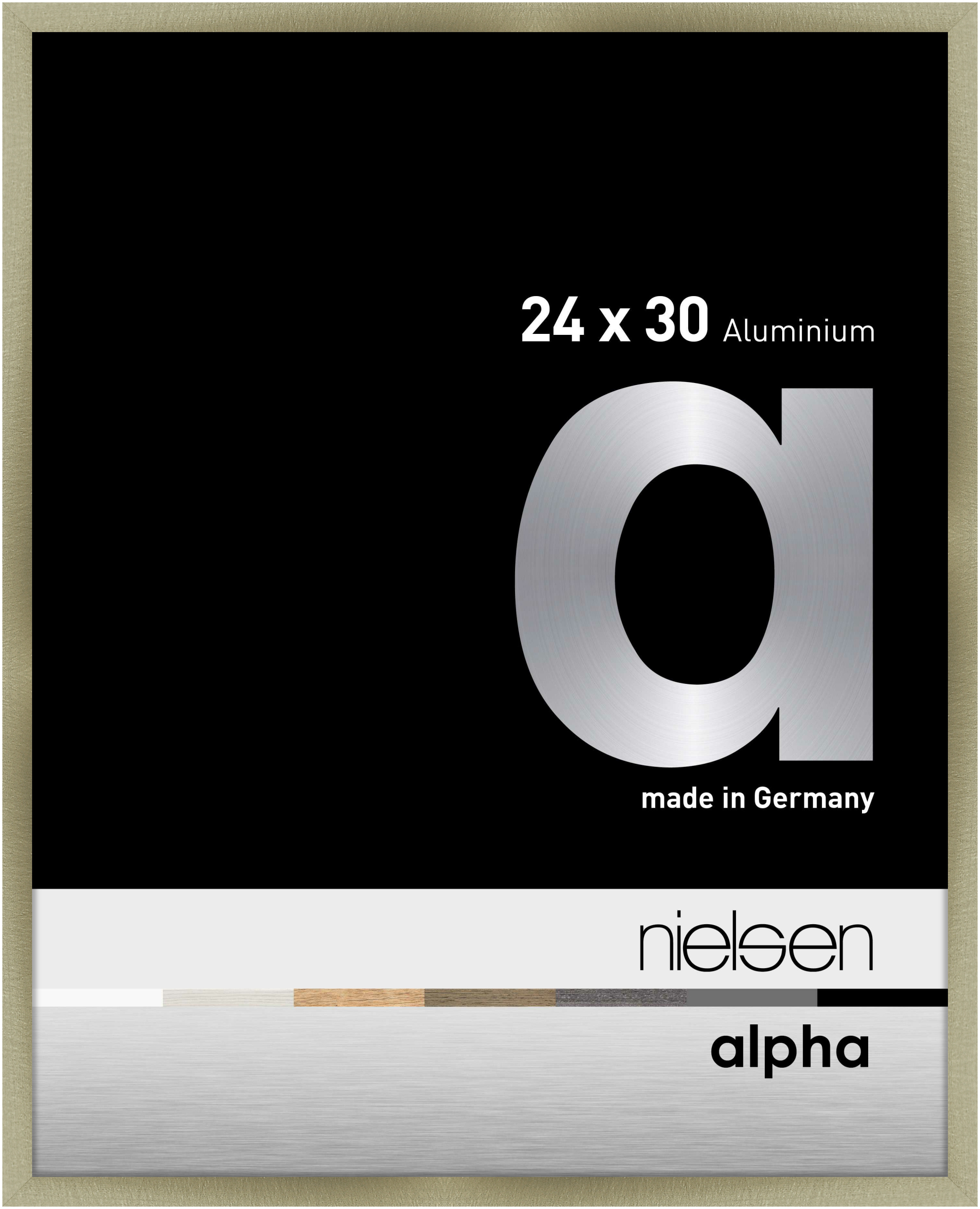 nielsen Aluminium Bilderrahmen Alpha, 24x30 cm, Brushed Edelstahl