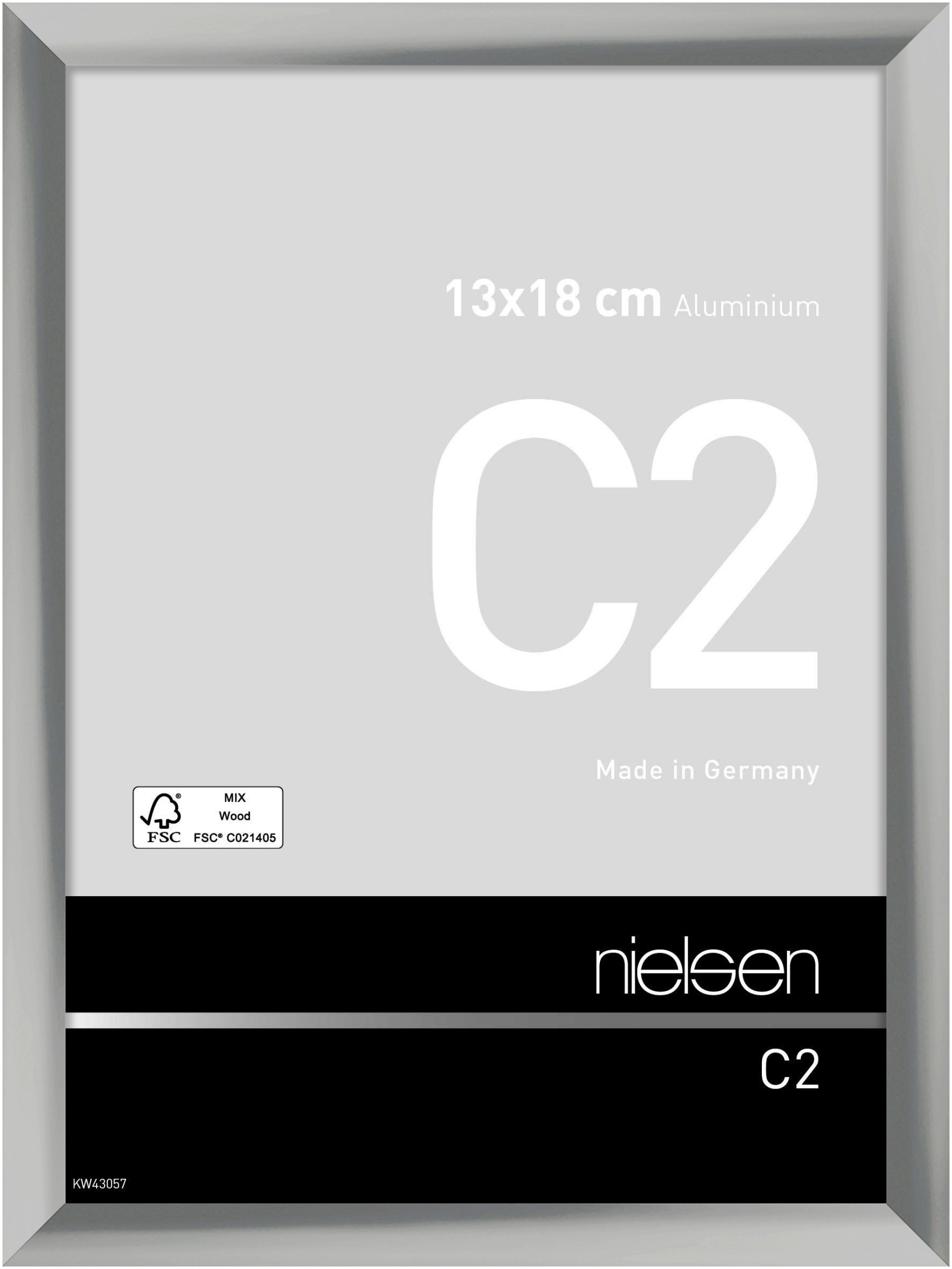 nielsen Aluminium Bilderrahmen C2, 13x18 cm, Silber