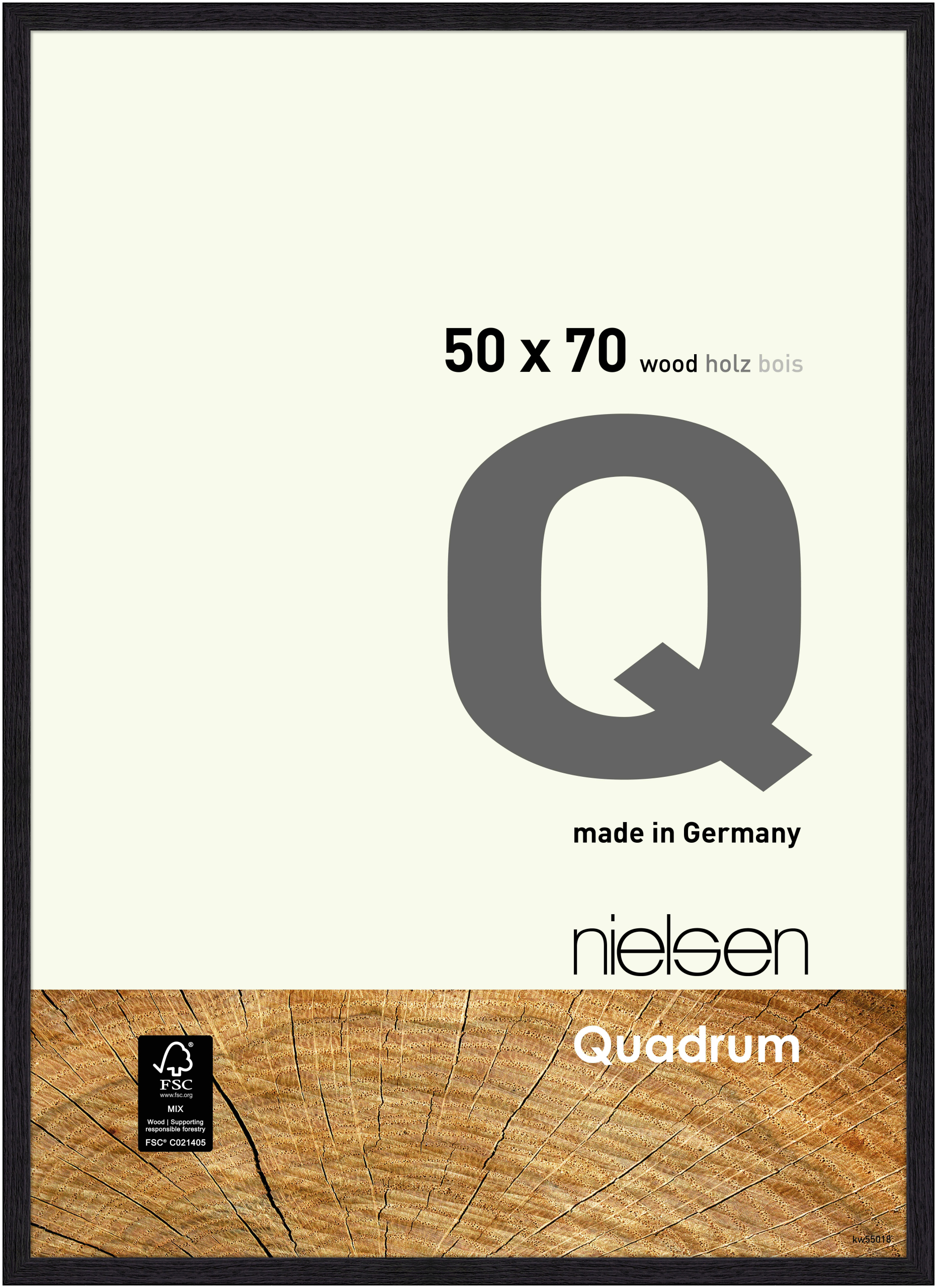 nielsen Holz Bilderrahmen Quadrum, 50x70 cm, Rabenschwarz