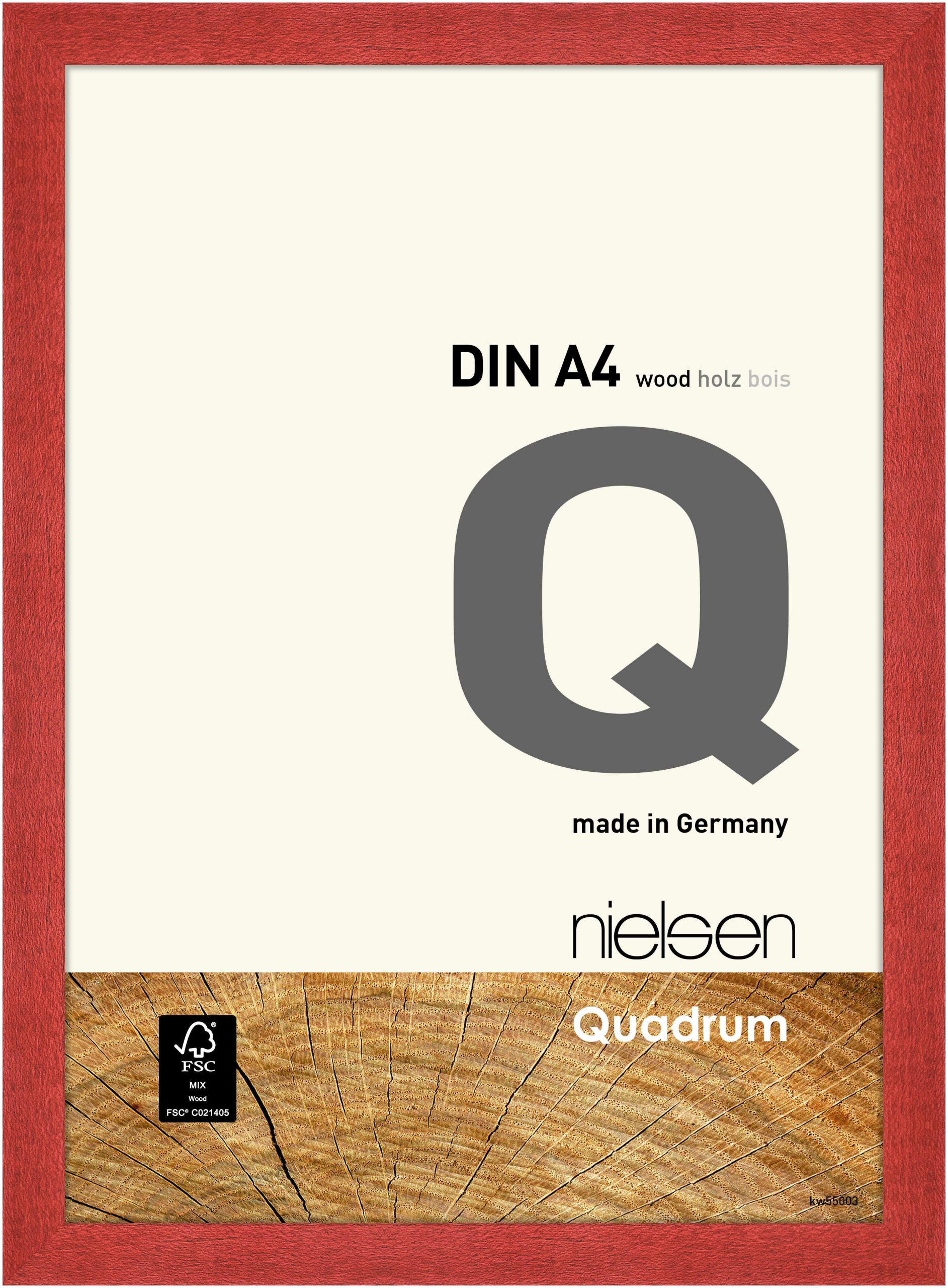 nielsen Holz Bilderrahmen Quadrum, 21x29,7 cm (A4), Rot