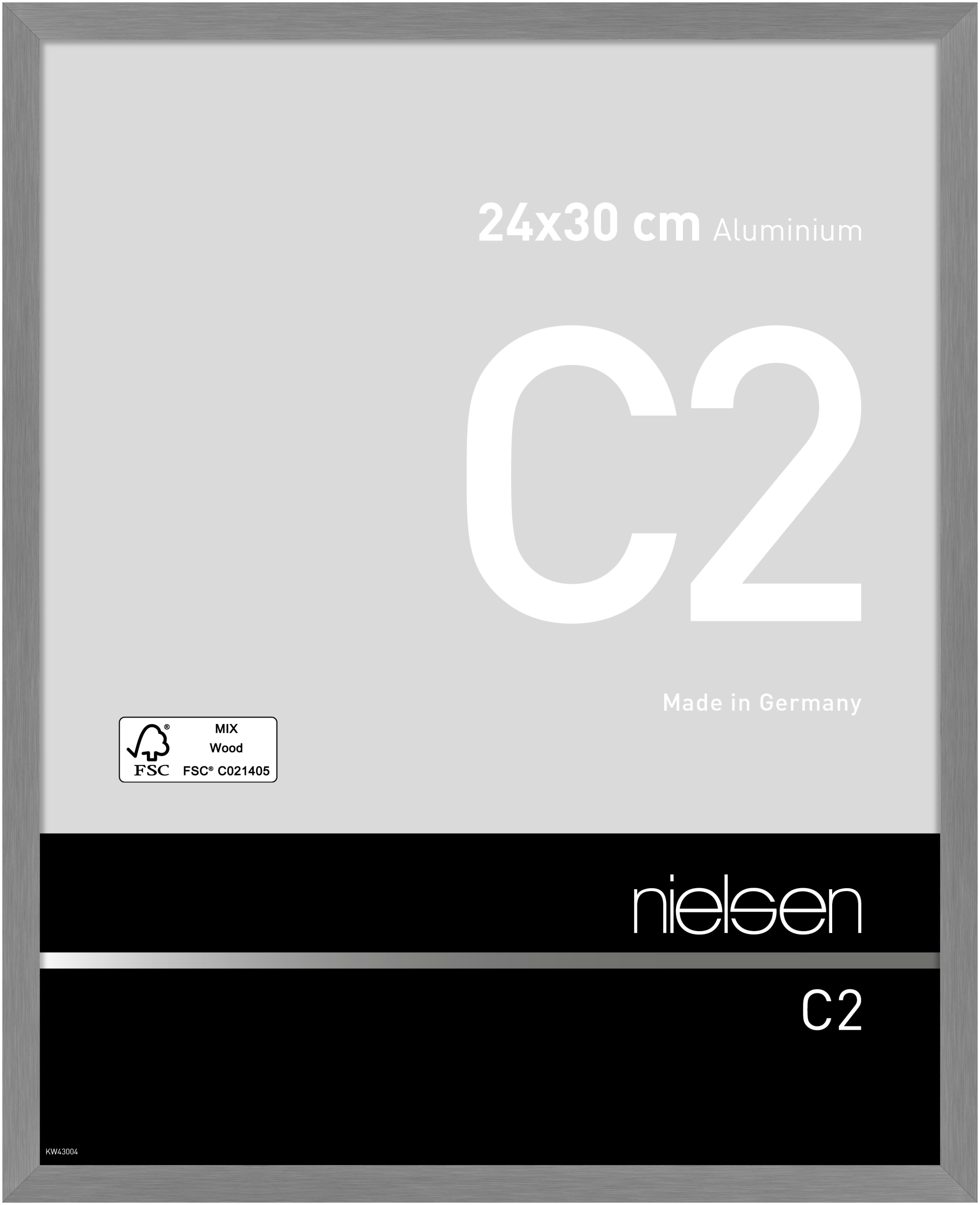 nielsen Aluminium Bilderrahmen C2, 24x30 cm, Struktur Grau Matt