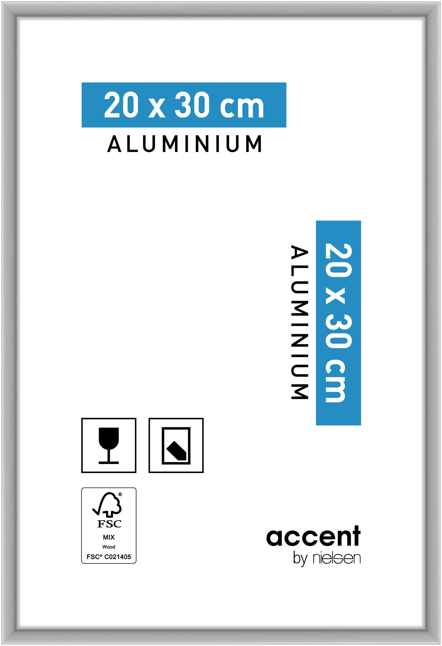accent by nielsen Aluminium Bilderrahmen Accent, 20x30 cm, Silber Matt