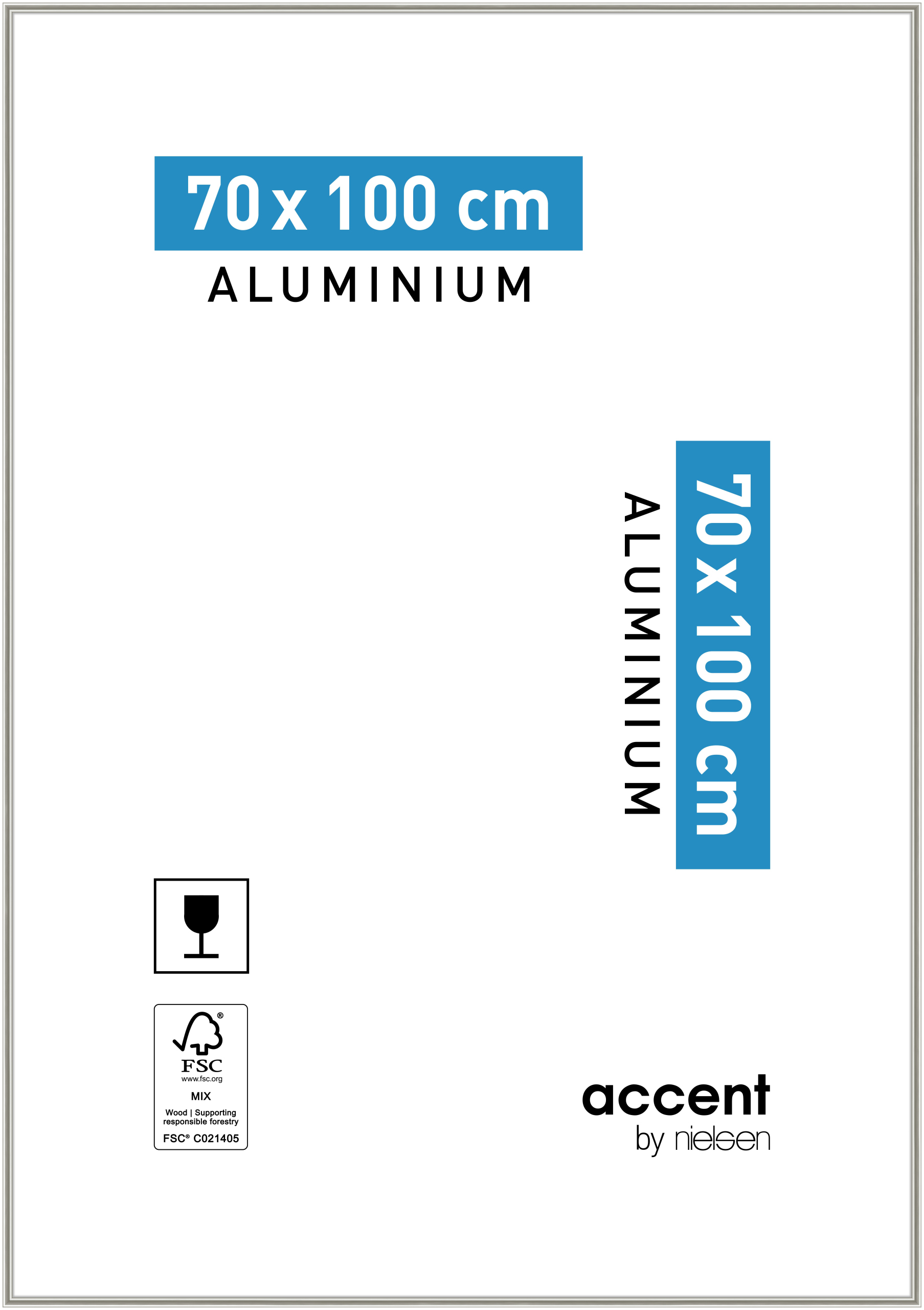 accent by nielsen Aluminium Bilderrahmen Accent, 70x100 cm, Pearl Mercury