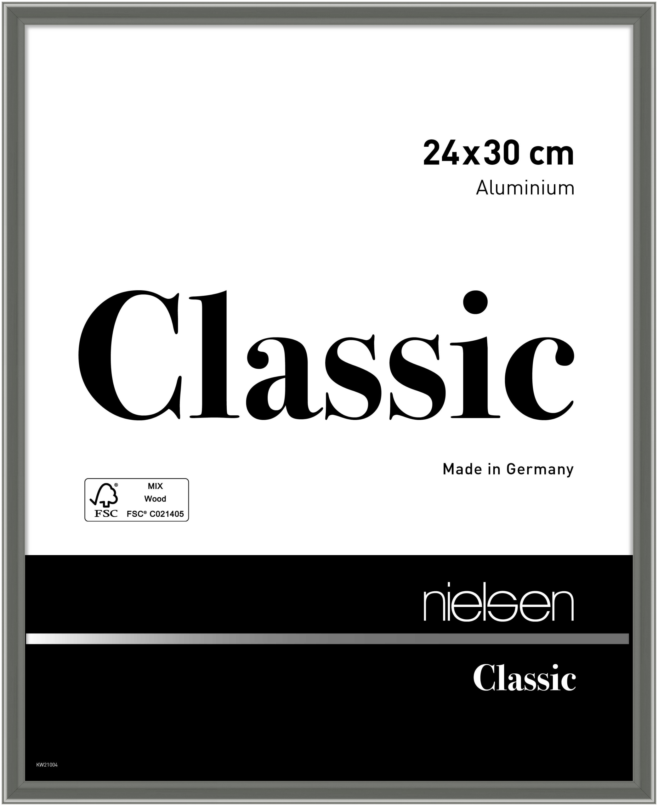 nielsen Aluminium Bilderrahmen Classic, 24x30 cm, Contrastgrau